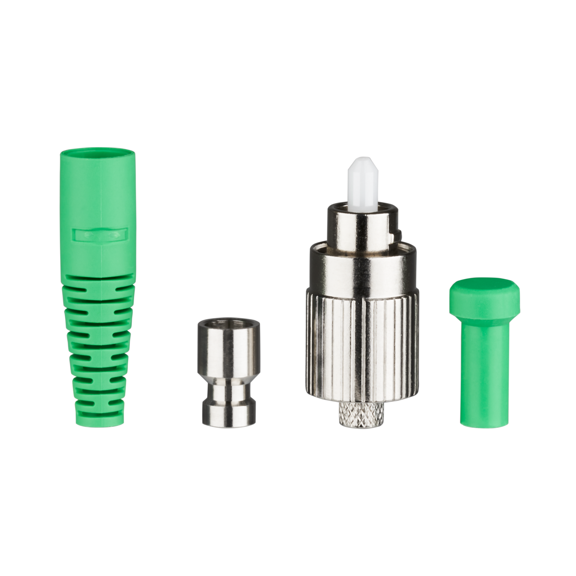 Senko Stecker FC/APC SM 3,0mm Stecker (Metall) Knickschutz (grün)