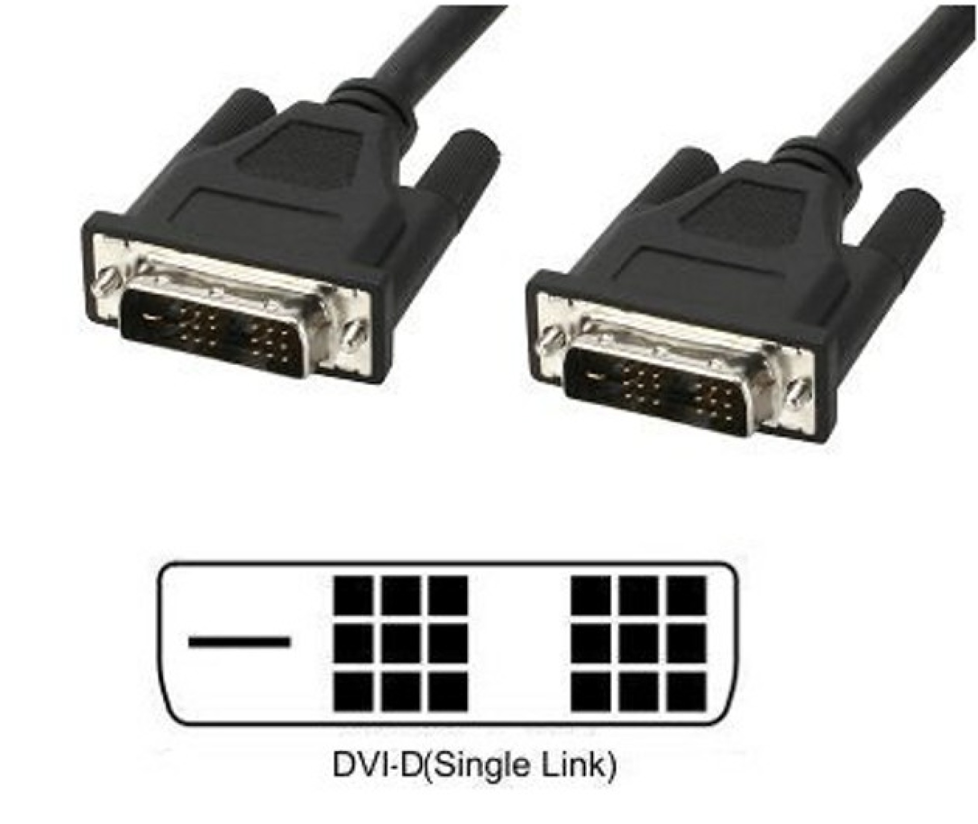 DVI-D Single-Link Anschlusskabel Stecker/Stecker, schwarz, 5 m