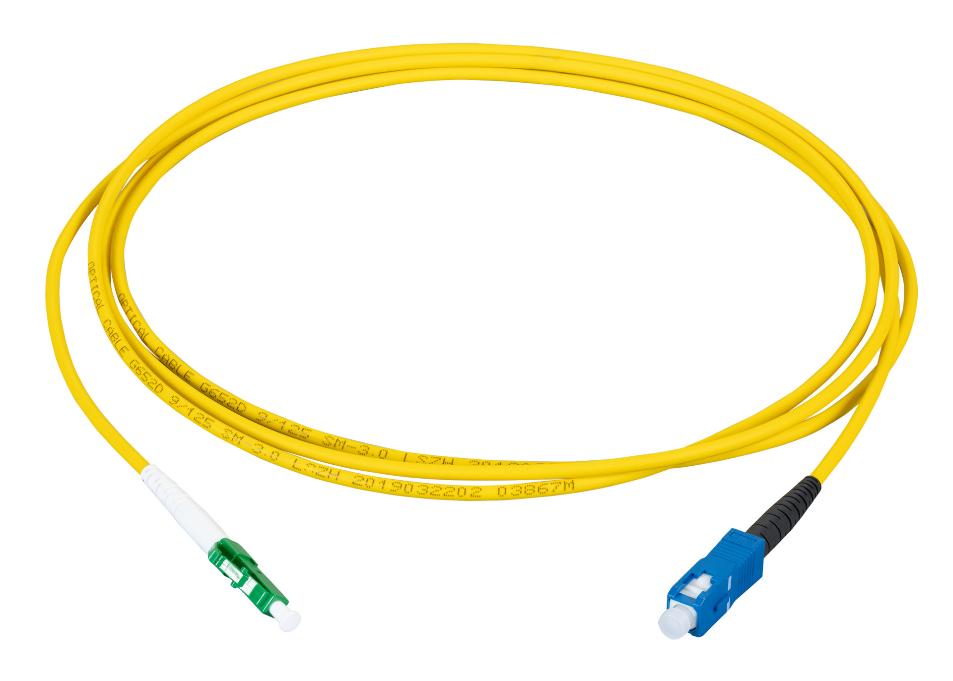 Simplex FO Patch Cable LC/APC-SC G657.A2 5m 3,0mm yellow 9/125µm