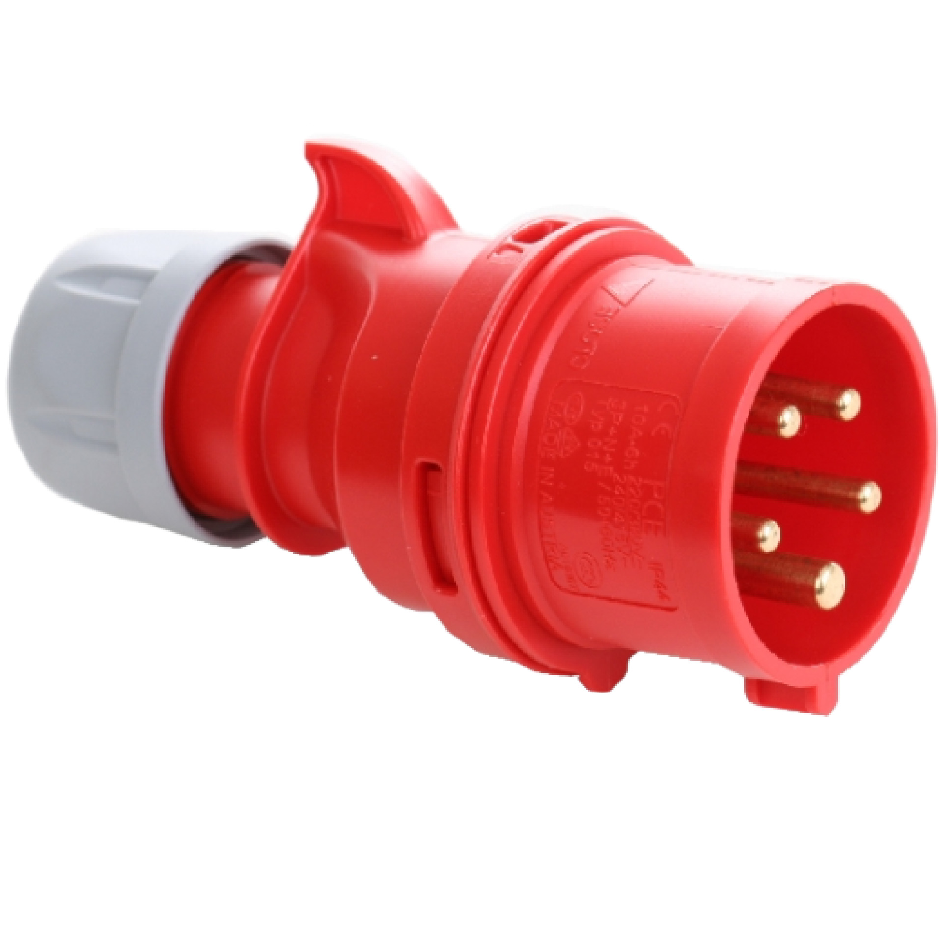 19" 1U Socket Strip 6 x C19, 3-Phase, Plug CEE 16 A red