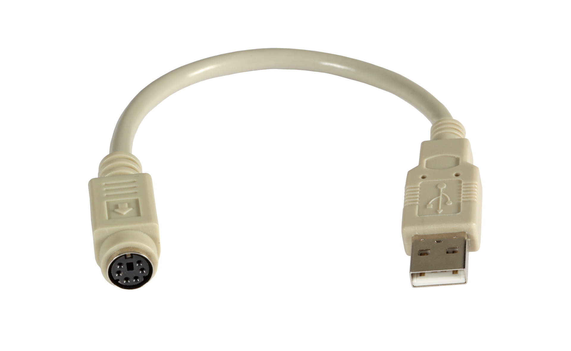 USB Adapter USB A - Mini DIN (6pole), M-F, beige