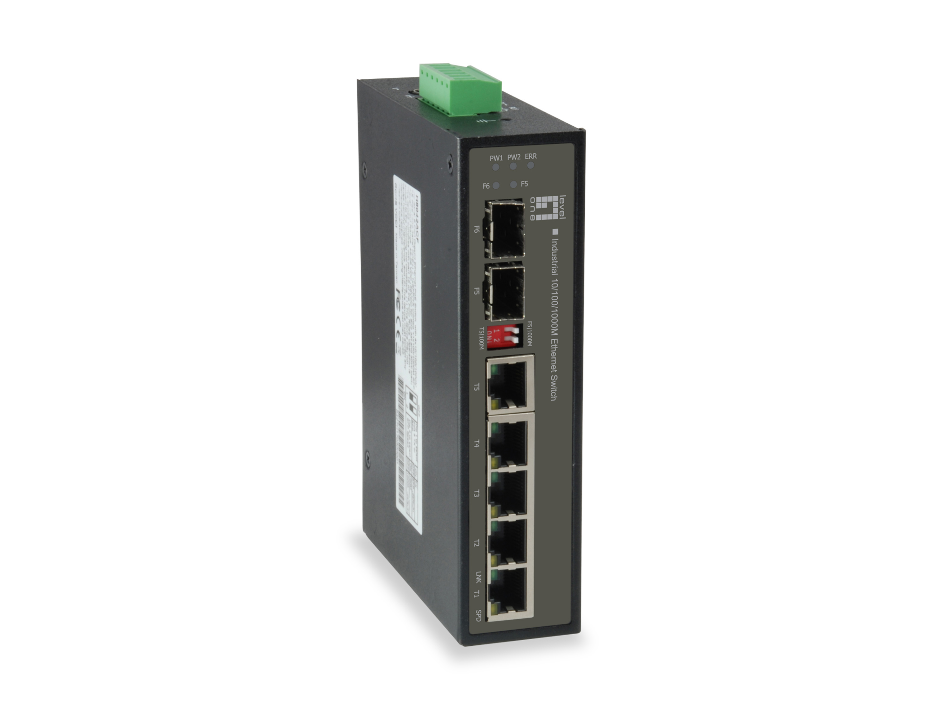 6-Port Gigabit Industrial Switch,1xSFP 1xSFP/RJ45 Combo DIN-Schiene