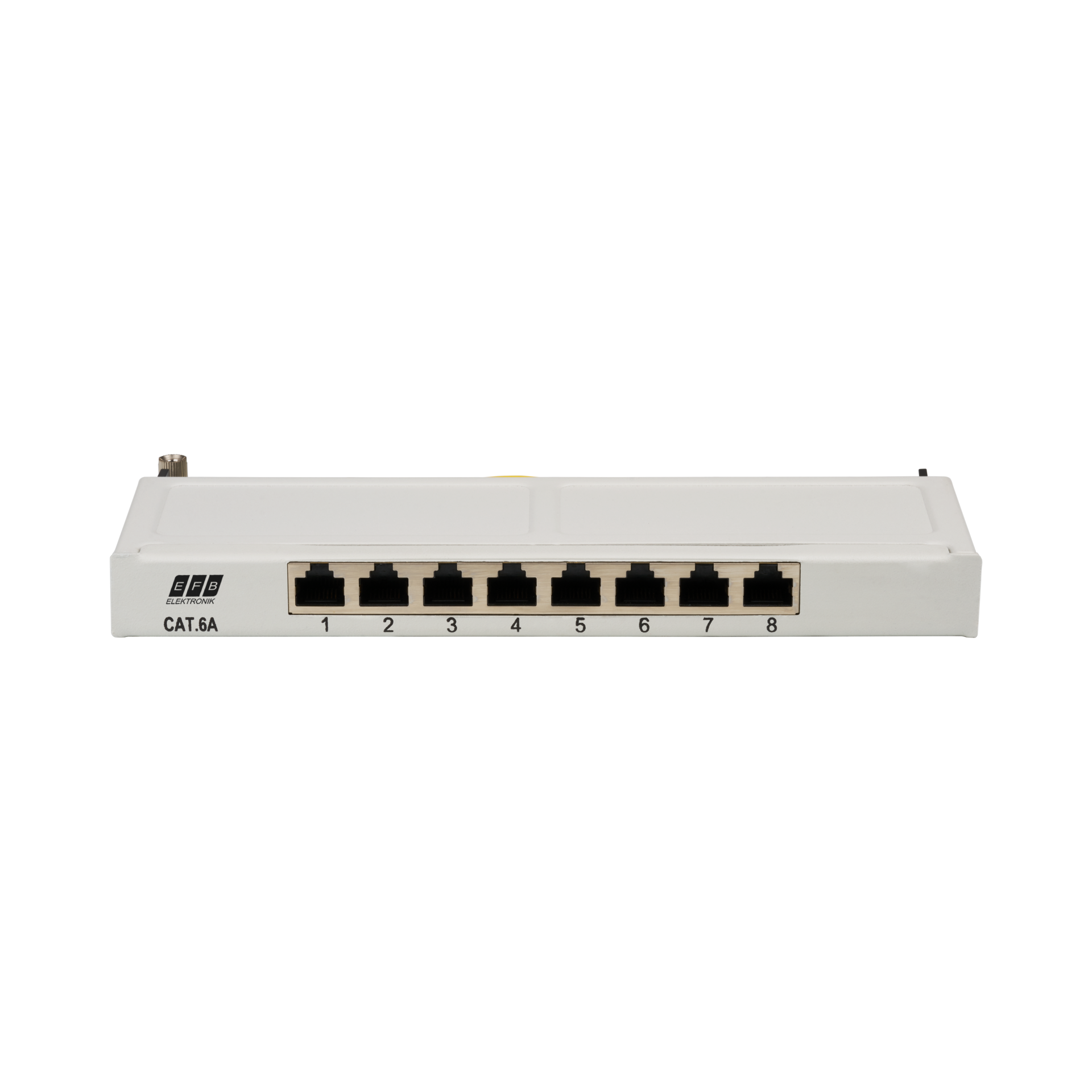 Mini-Patchpanel STP 8xRJ45 Cat.6A, 10“ 0,5U, RAL7035 grey