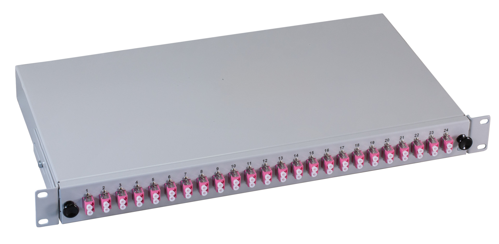 Spleißbox LC 50/125µ OM4 extendable 48 Pigtails/24 Adapter