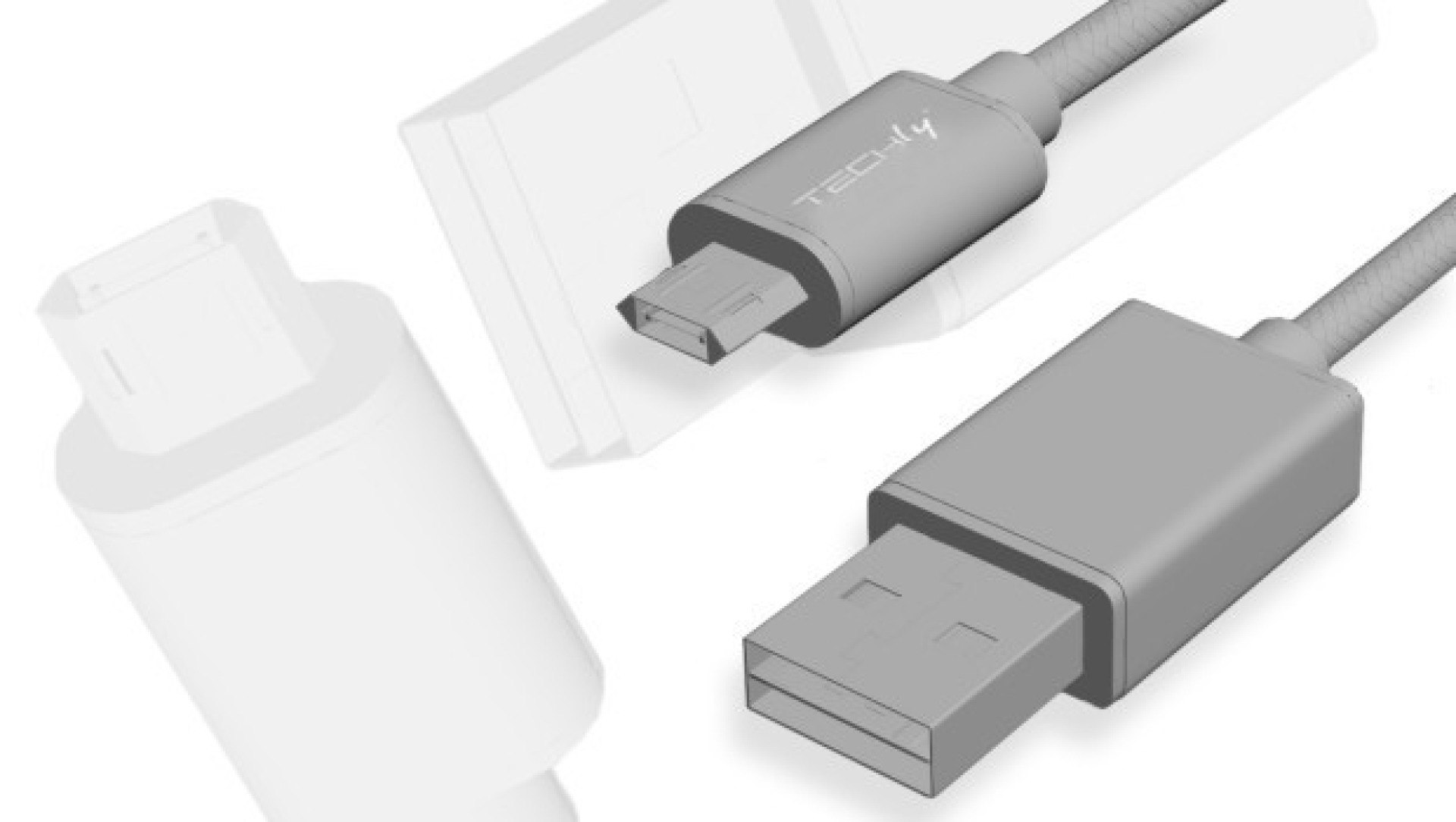 USB2.0 Anschlusskabel Typ-A - Micro-B, verdrehsichere Stecker, schwarz 2m