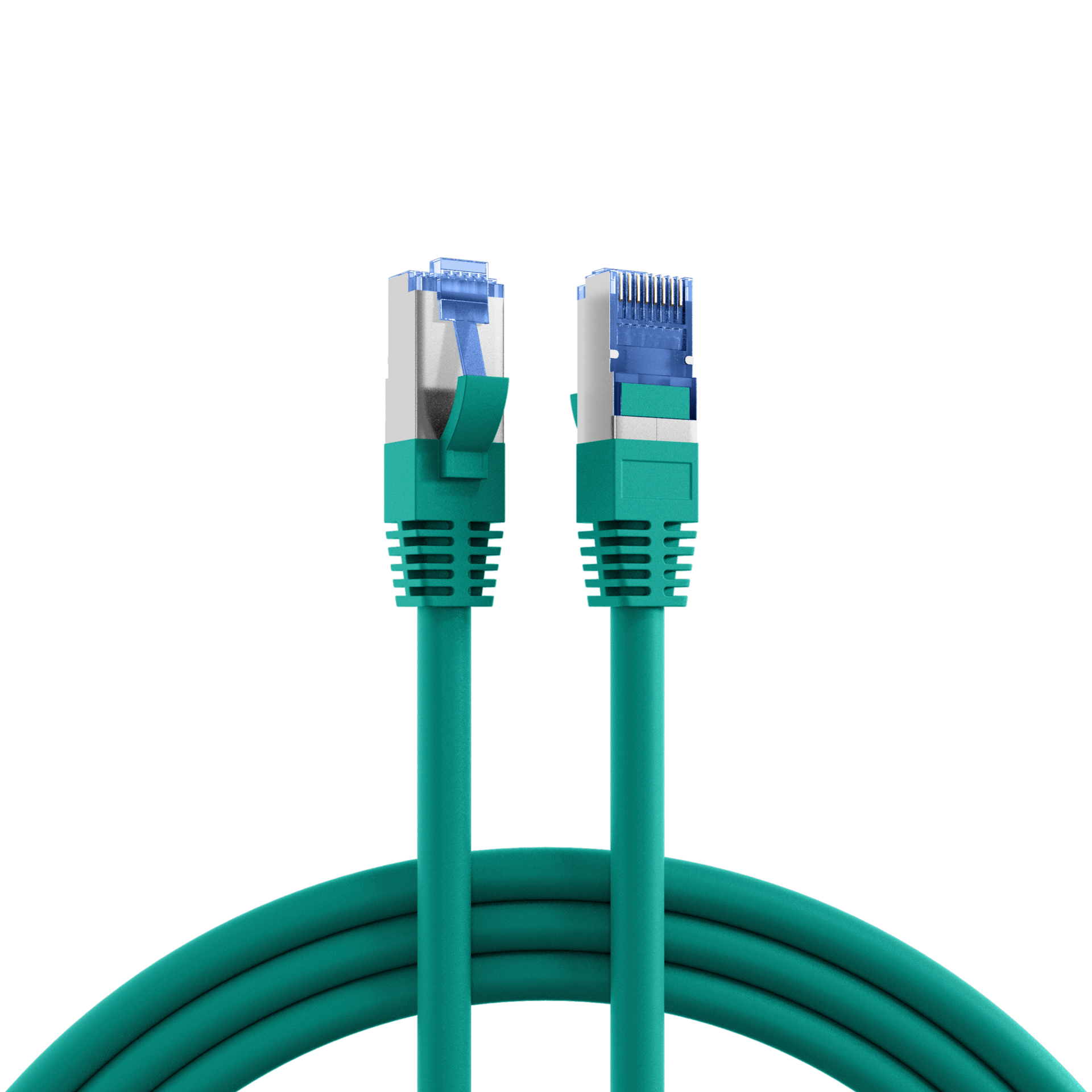 RJ45 Patch Cord Cat.6A S/FTP TPE Cat.7 raw cable superflex green 3m