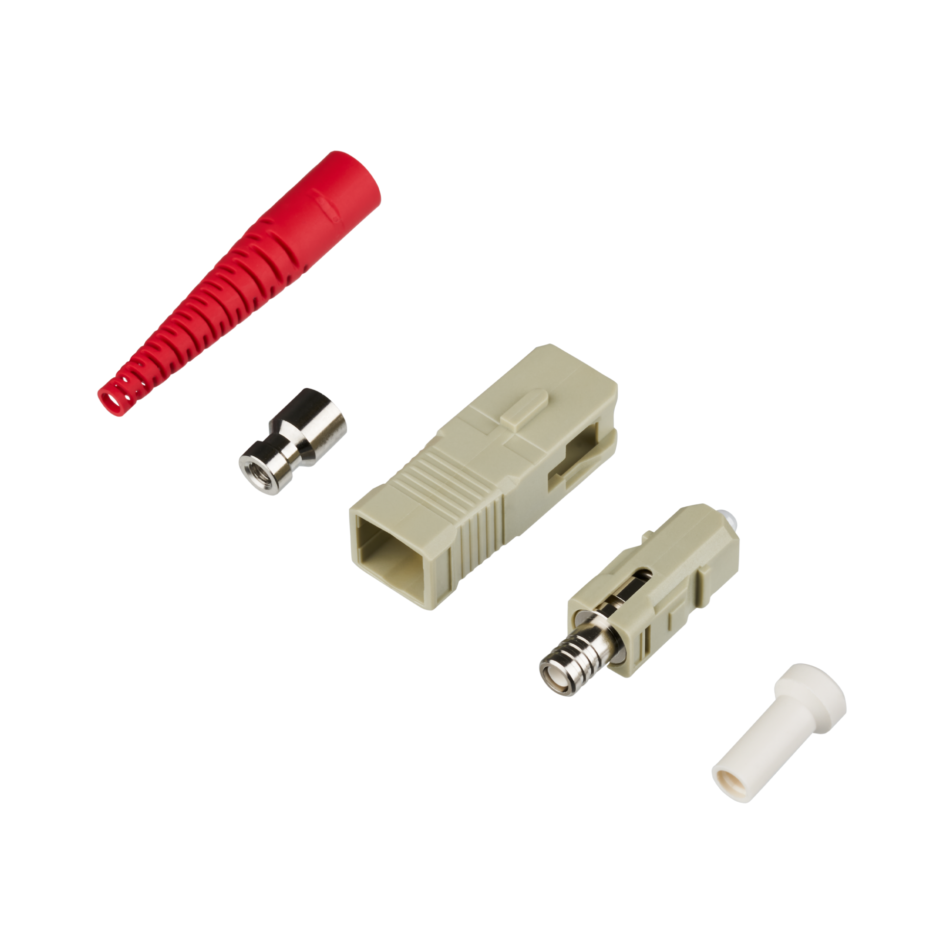 SC-Connector Simplex Multimode, 2mm, red grommet