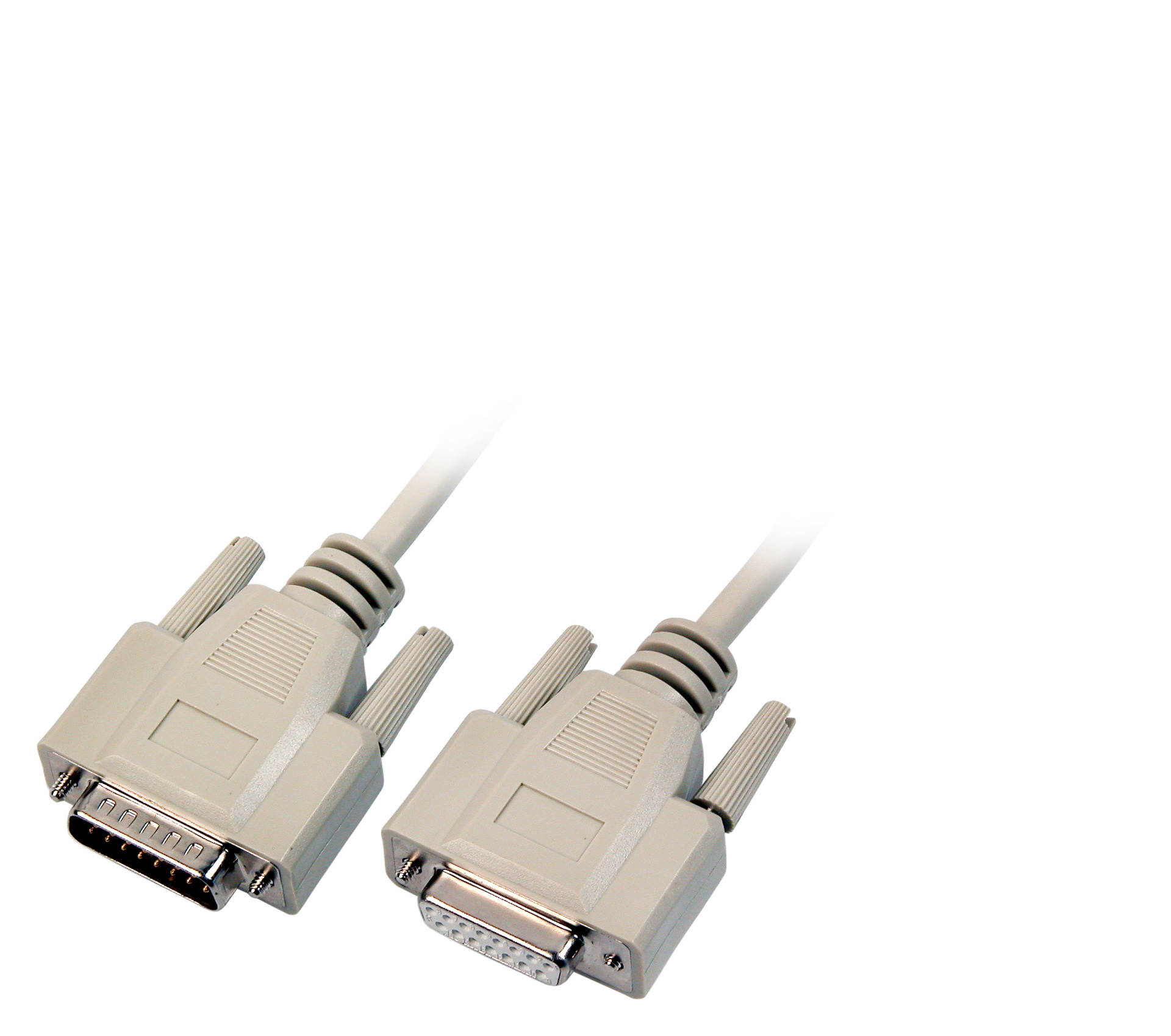 Datenkabel seriell 1:1, 2x DSub 15, St.-Bu., 10,0m, beige