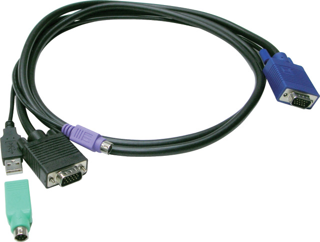 Slim 3-in-1 USB PS/2 KVM KVM Combo cable- 3m