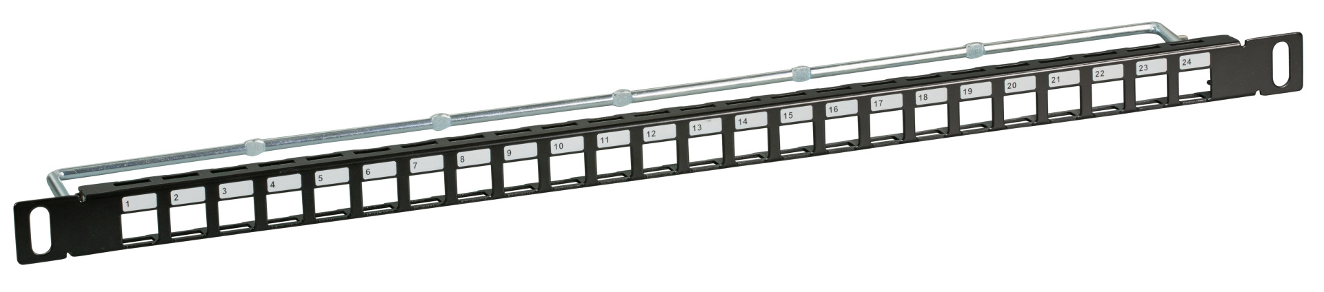 Distribution panel 19" 0.5U 24-port, metal, grey RAL7035