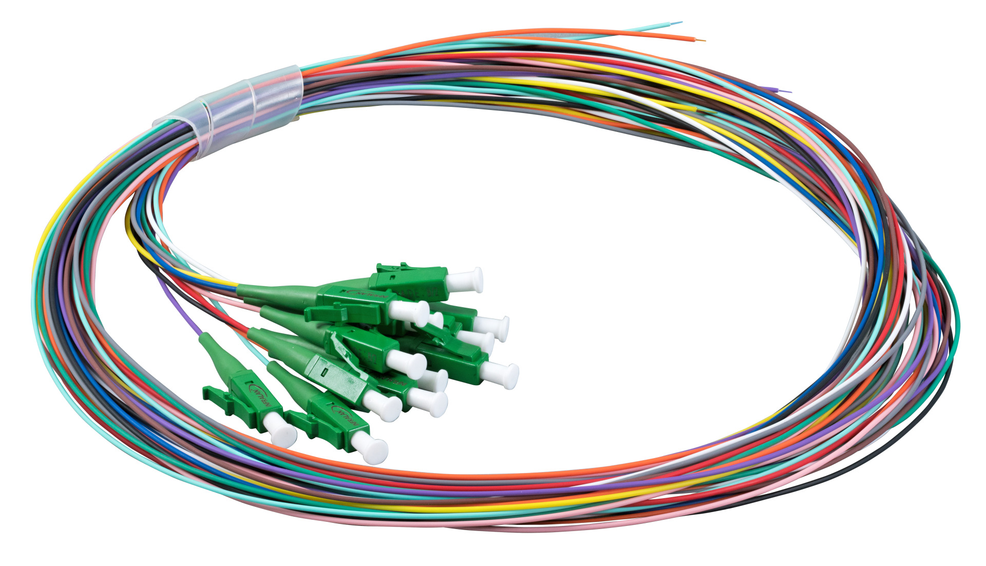 INFRALAN® Fiber Pigtail LC/APC OS2 G652D-colored set 2m - 12 pieces