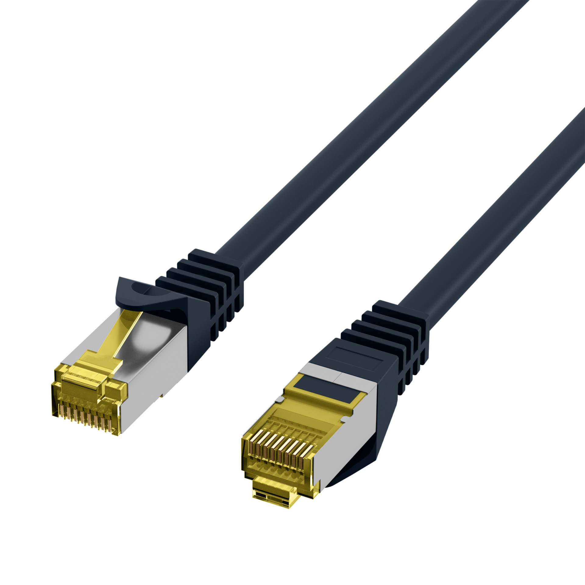 RJ45 Patch Cord Cat.6A S/FTP LSZH Cat.7 raw cable black 3m