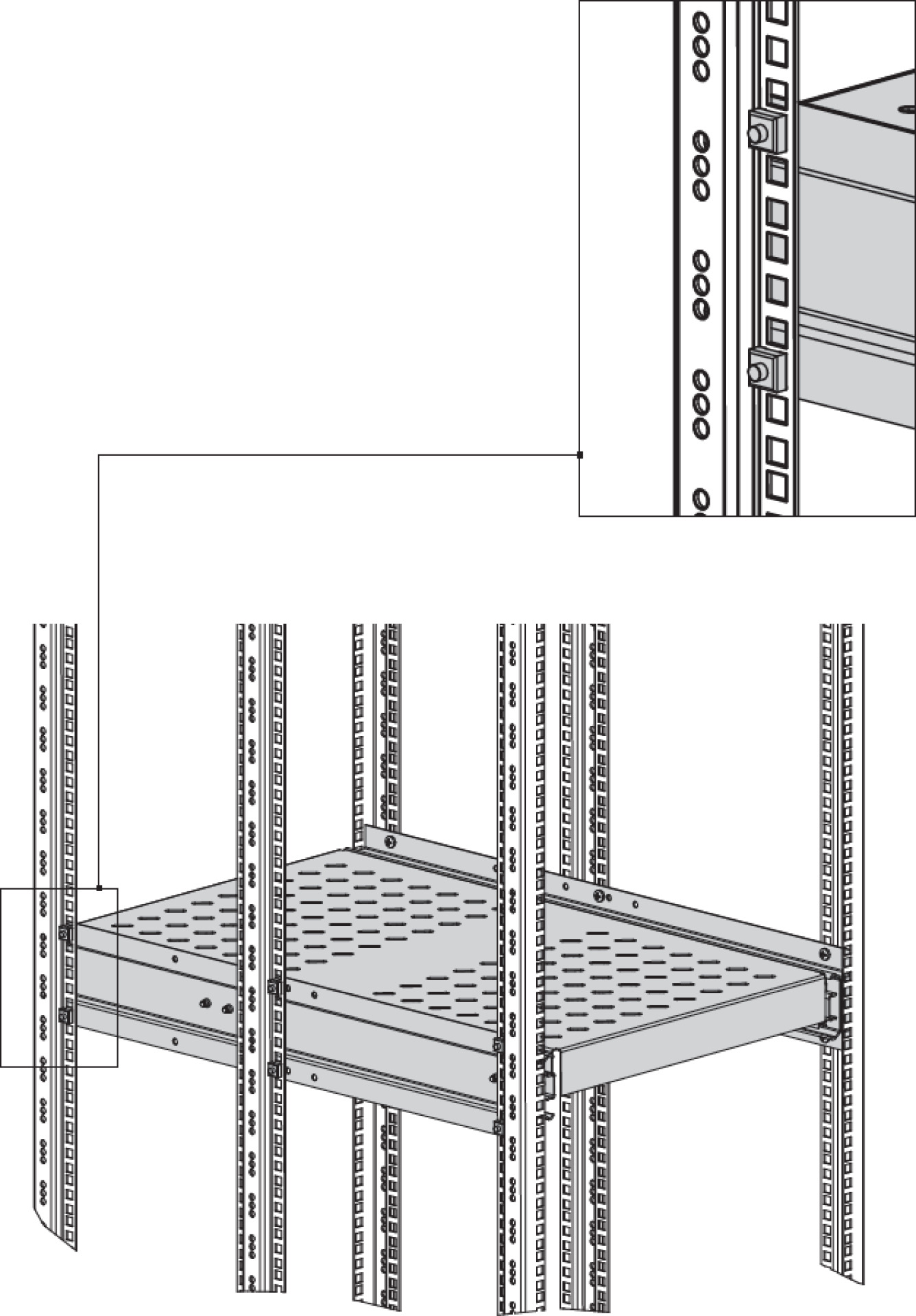 Schwerlast Fachboden, ausziehbar, 6 x Seitenmontage, 140 kg, RAL7035