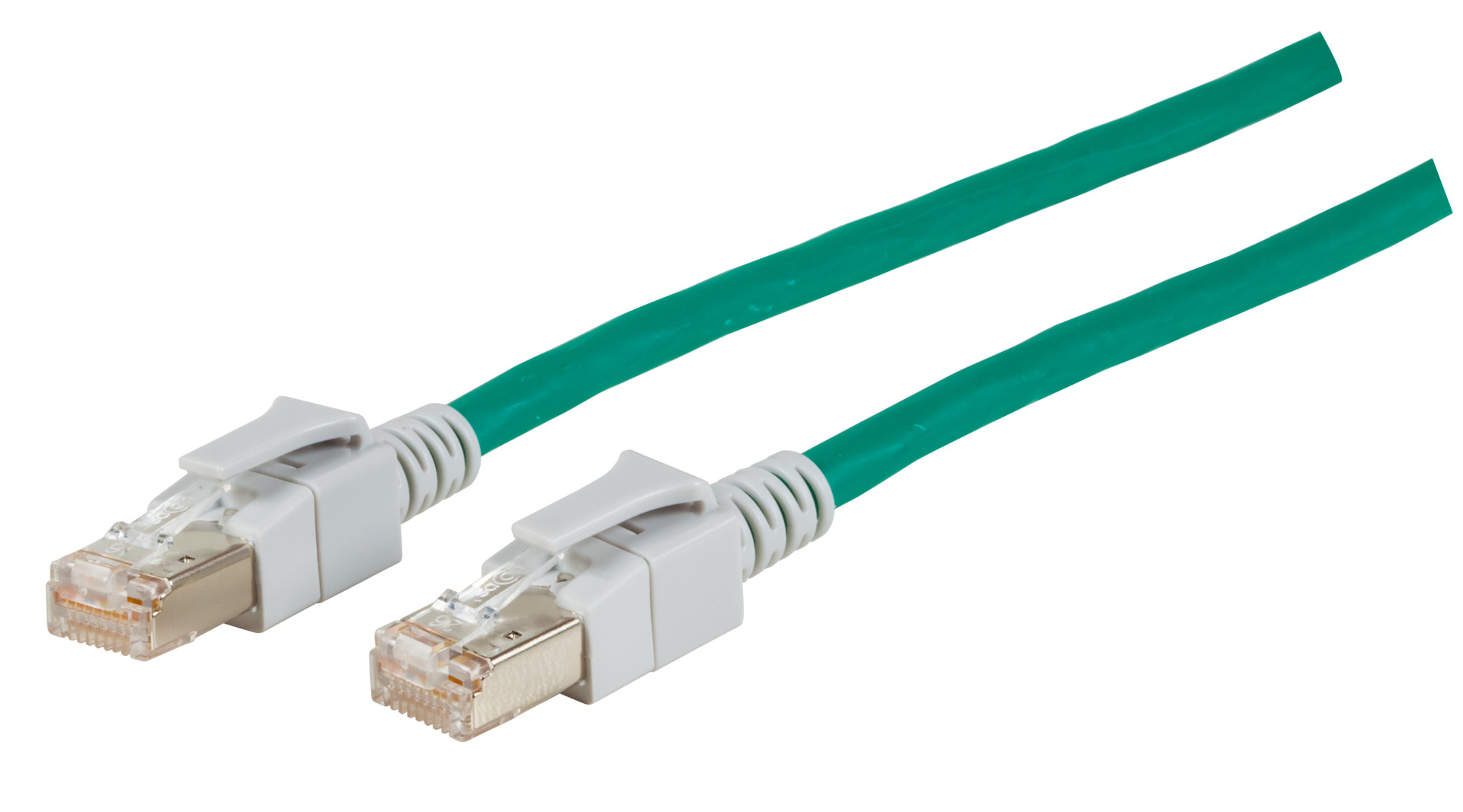 RJ45 Patchkabel S/FTP, Cat.6A, VC LED, 1m, grün