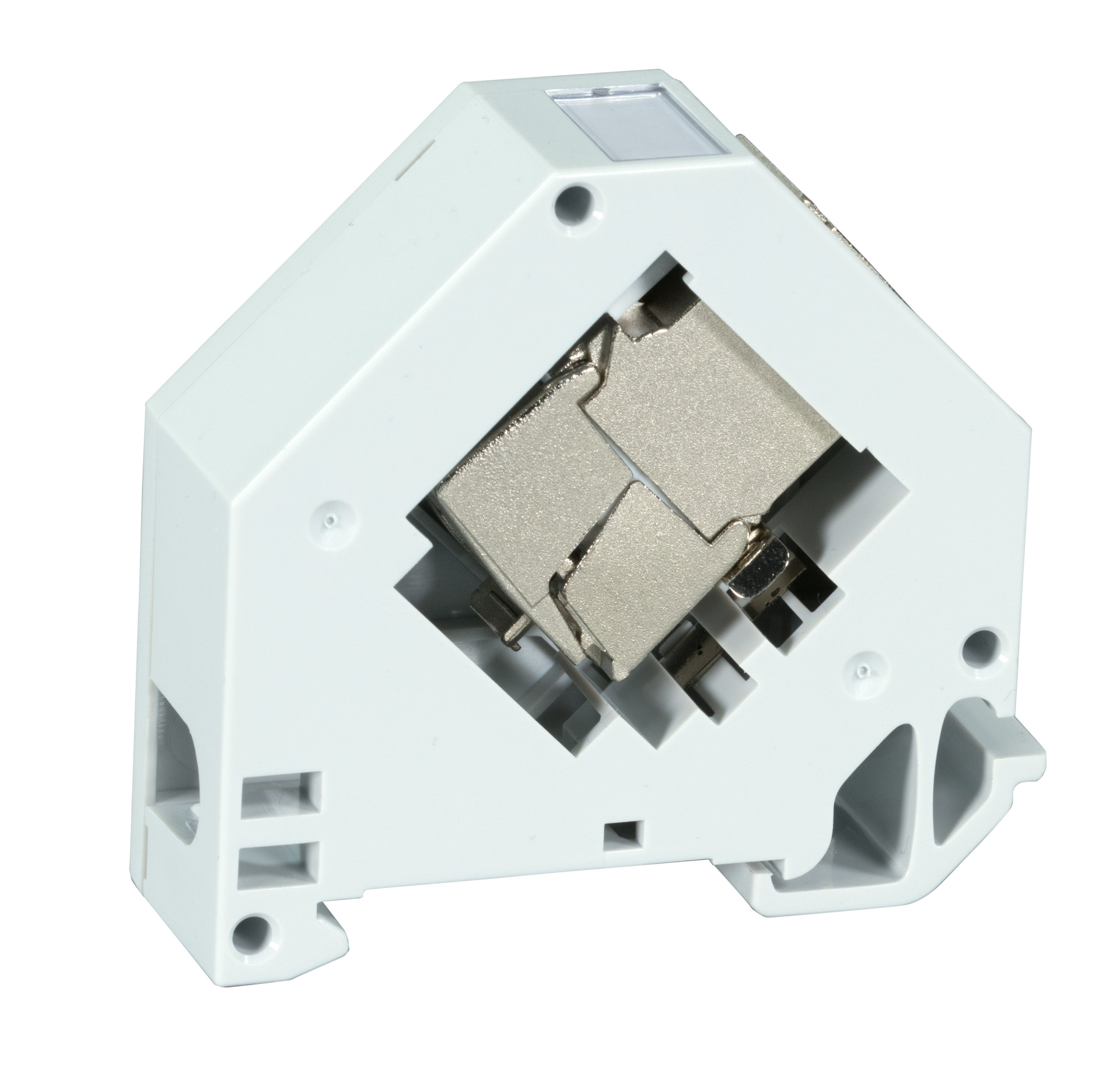 Keystone holder 1-Port, for DIN Rail, plastic