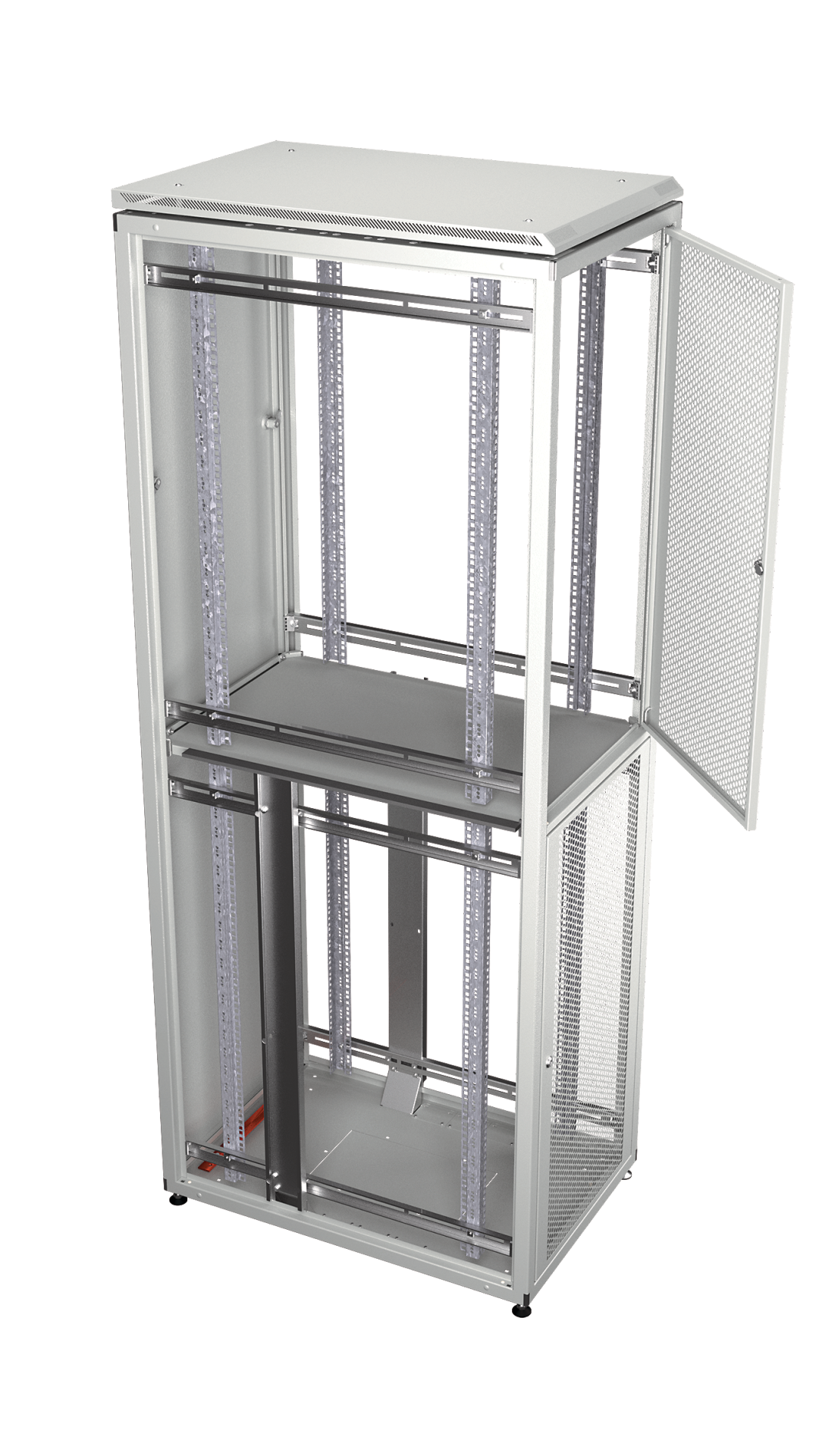 Co-Location Rack PRO, 4 x 9U, 600x1200 mm, F+R 1-Part Perforated, RAL9005