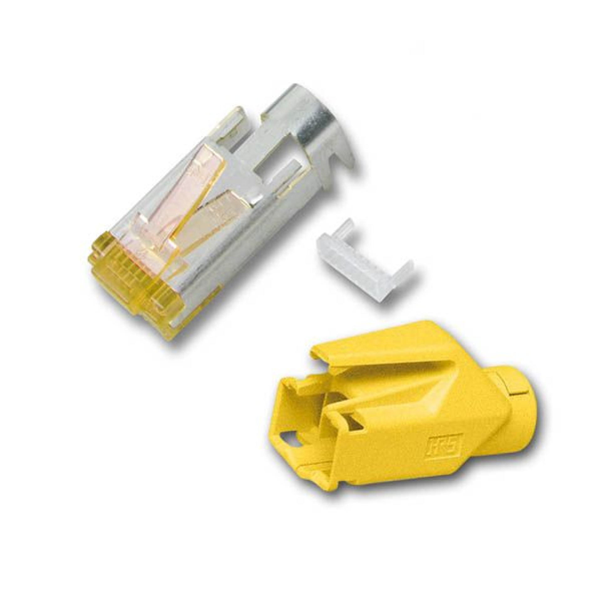 RJ45-Hirose Connector TM31 yellow,100 pcs., 3 Elements, Cat.6A