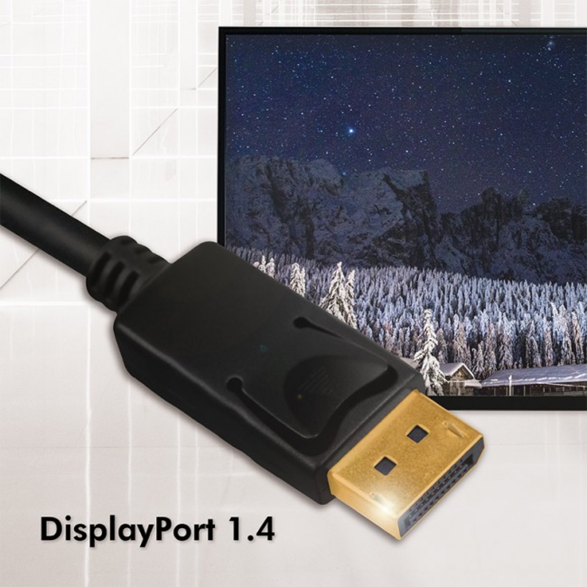 DisplayPort 1.4 Anschlusskabel, St./St., 3m, schwarz