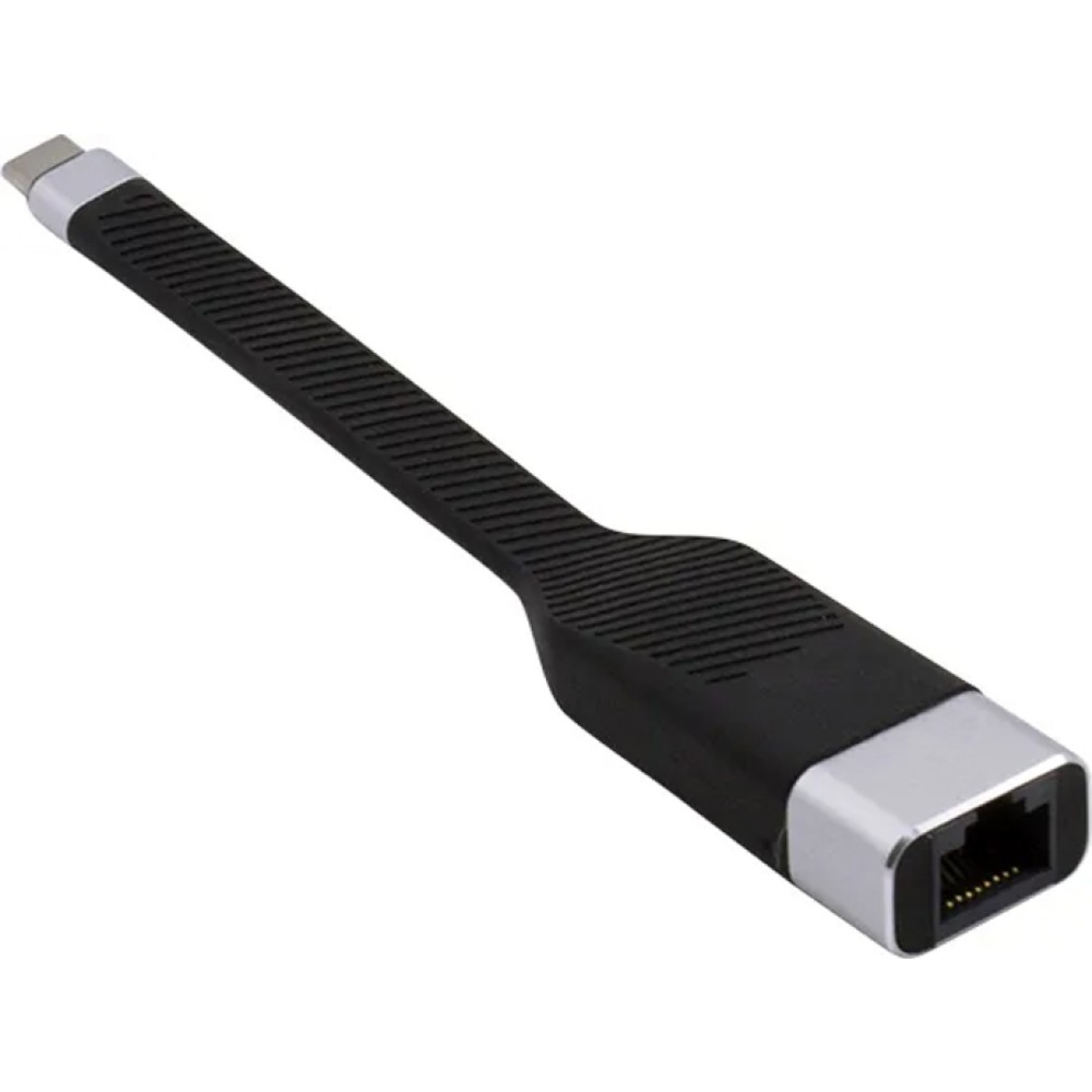 Techly USB-C Stecker auf RJ45-Buchse, kurz, flaches FPC Kabel