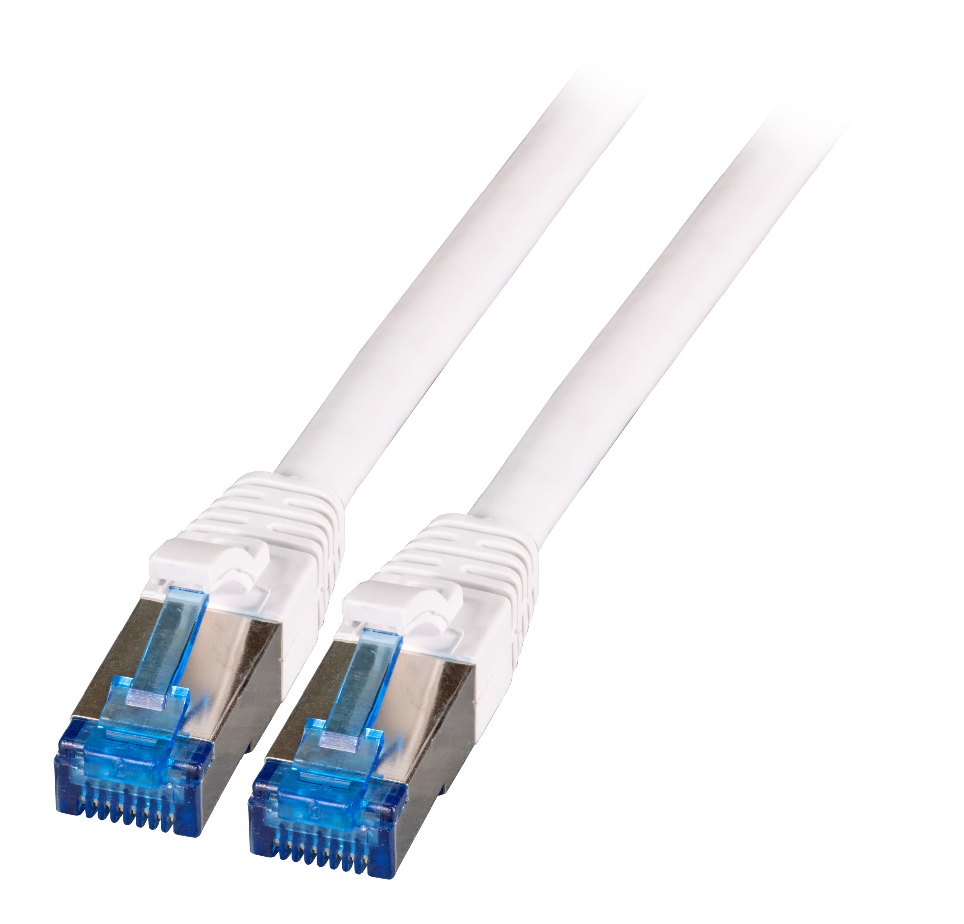 RJ45 Patchkabel S/FTP, Cat.6A, Cat.7 Rohkabel TPE superflex, 1m, weiß