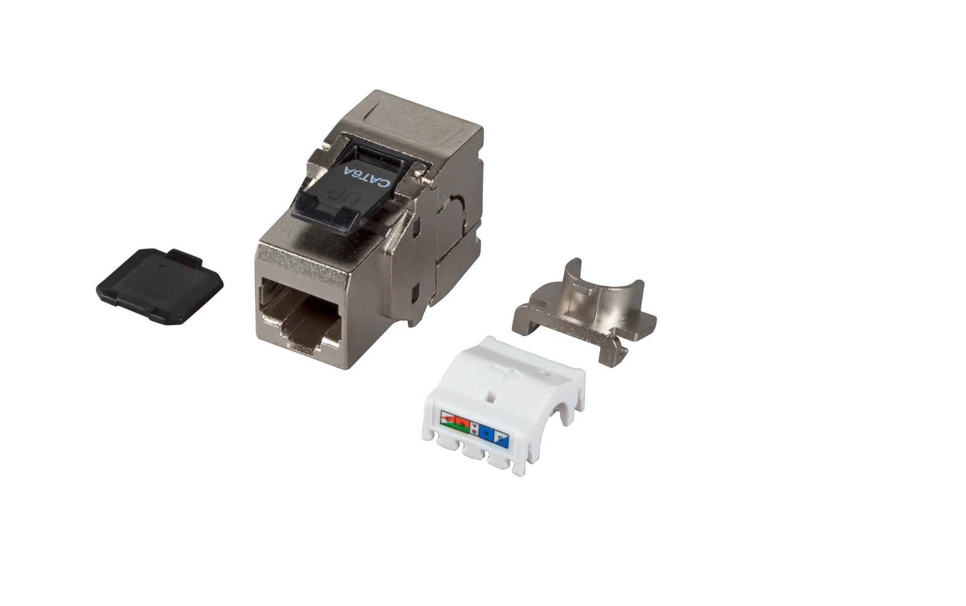 RJ45 Keystone STP, Cat.6A, 500MHz,,gewinkelt