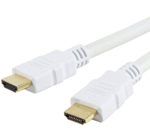 HDMI High Speed mit Ethernet Kabel A/A,Stecker/Stecker, weiß, 2 m
