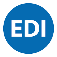 Icon: Text "EDI" auf blauem Hintergrund