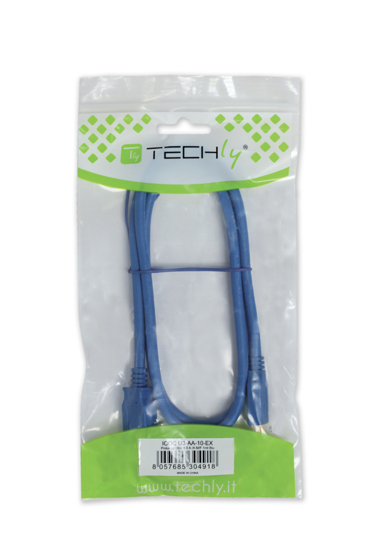 USB3.0 Anschlusskabel Stecker Typ-A - Stecker Micro B, Blau 0,5 m