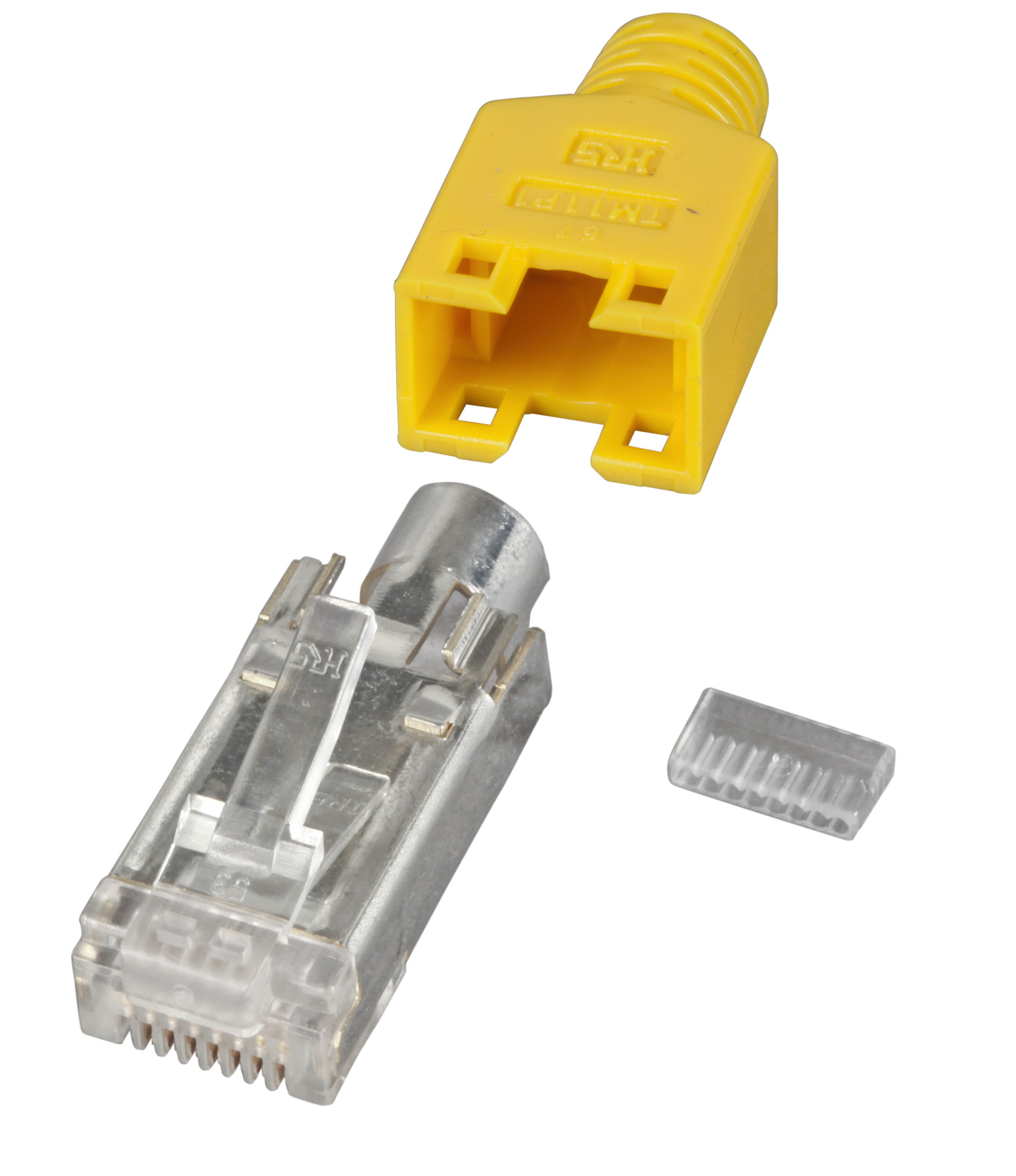 RJ45-Hirose Stecker STP, TM11 gelb, 1 Stück, 3 Elemente, Cat.5e