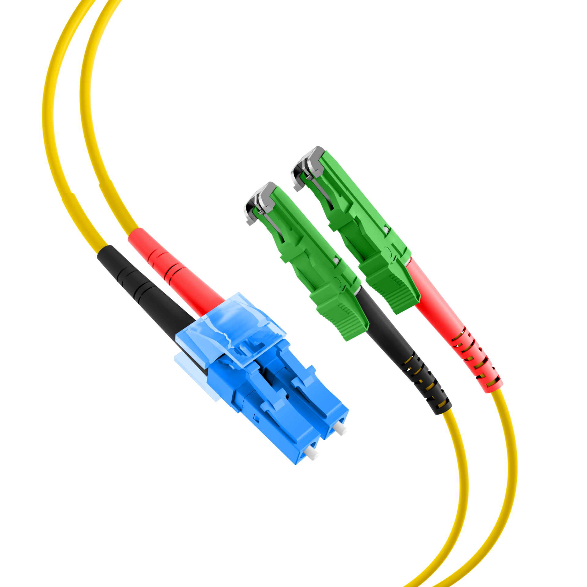 Duplex Patchcable E2000®/APC-LC OS2 G657A1 15m 3mm yellow