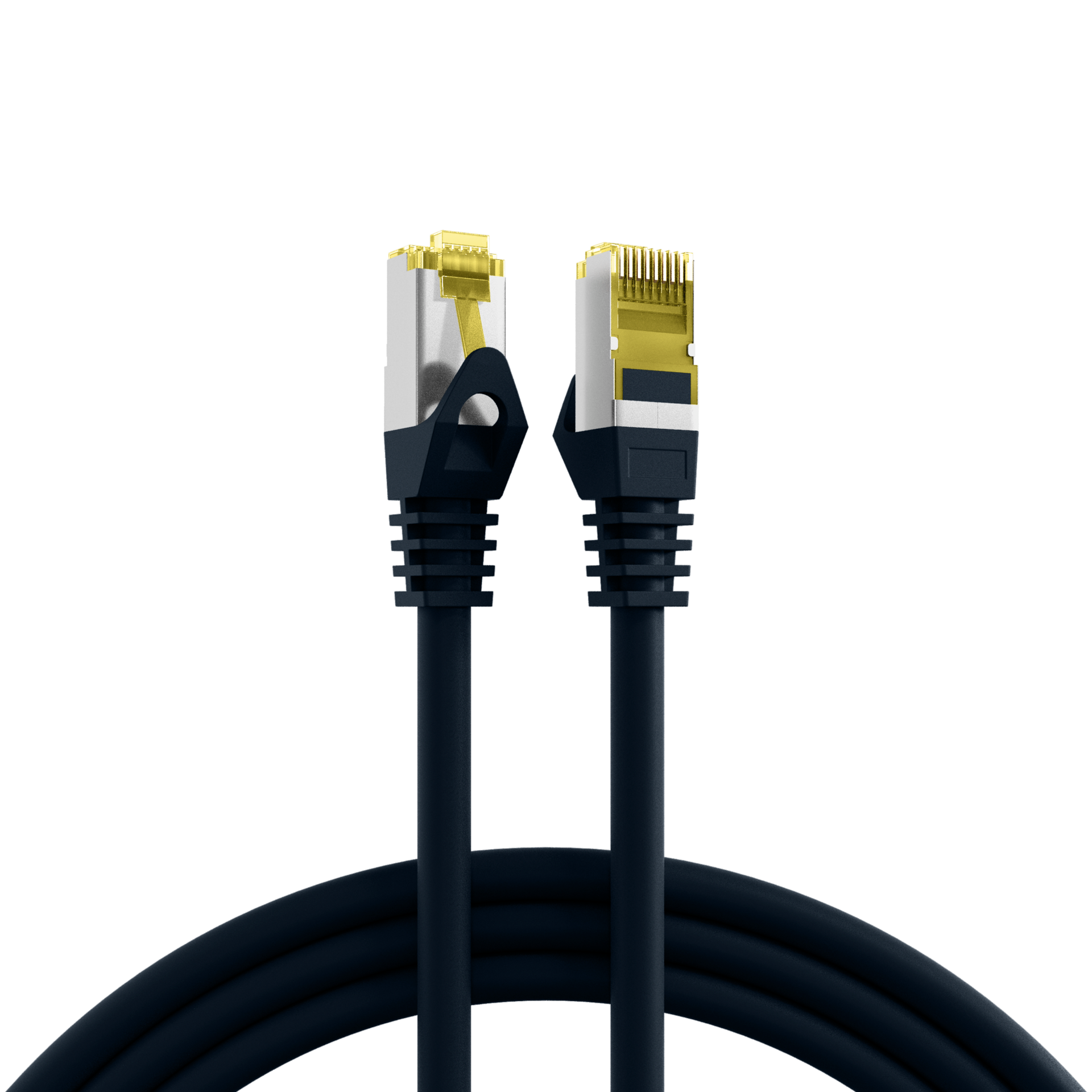 RJ45 Patch Cord Cat.6A S/FTP LSZH Cat.7 raw cable black 7,5m