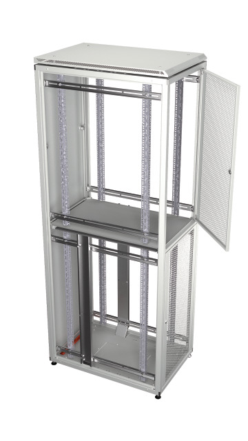 Co-Location Rack PRO, 2 x 20U, 800x800 mm, F+R 1-Part Perforated, RAL9005