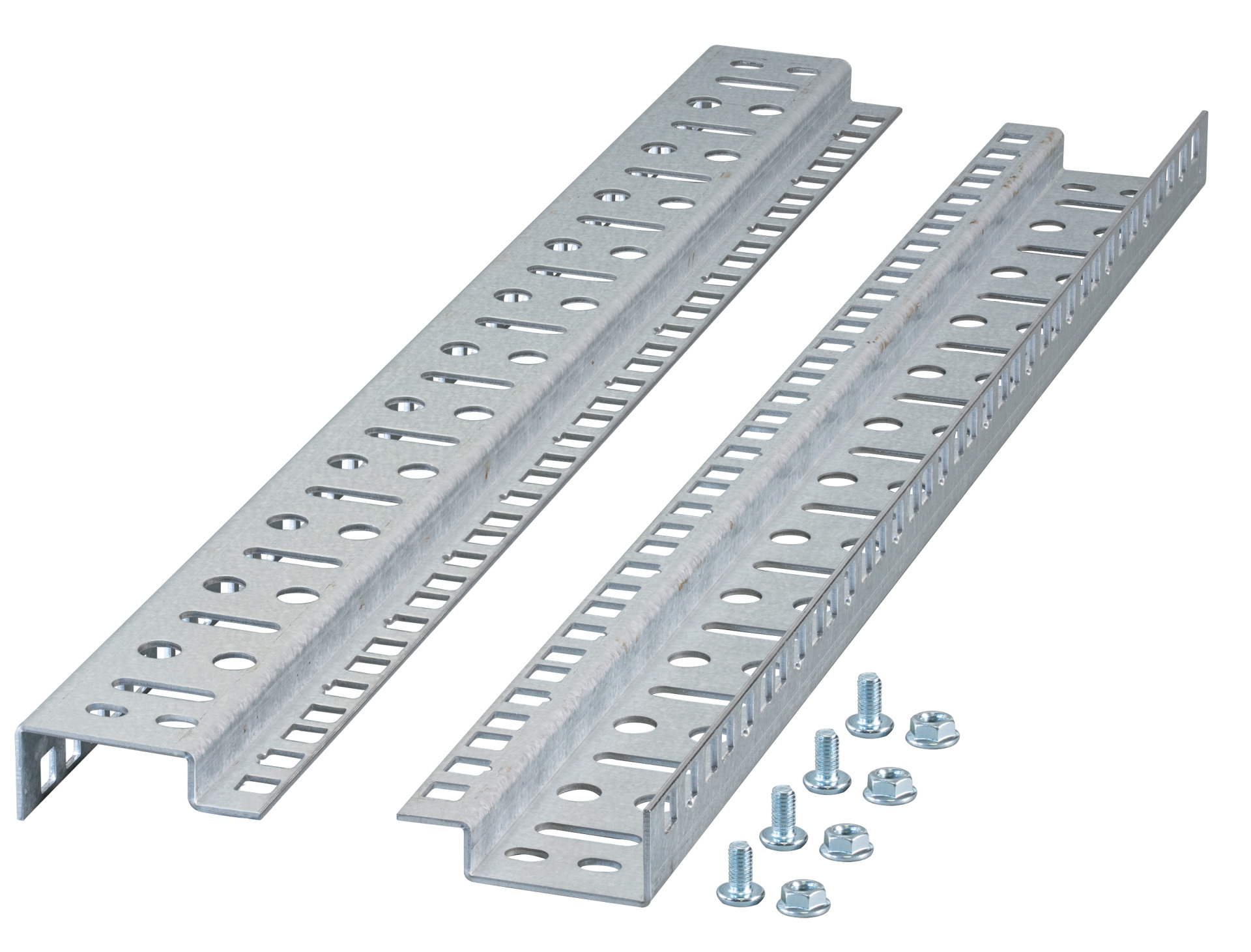 19" Mountring Rails 15U for Wall Housings 1-Part/2-Part, Set 2 Pieces