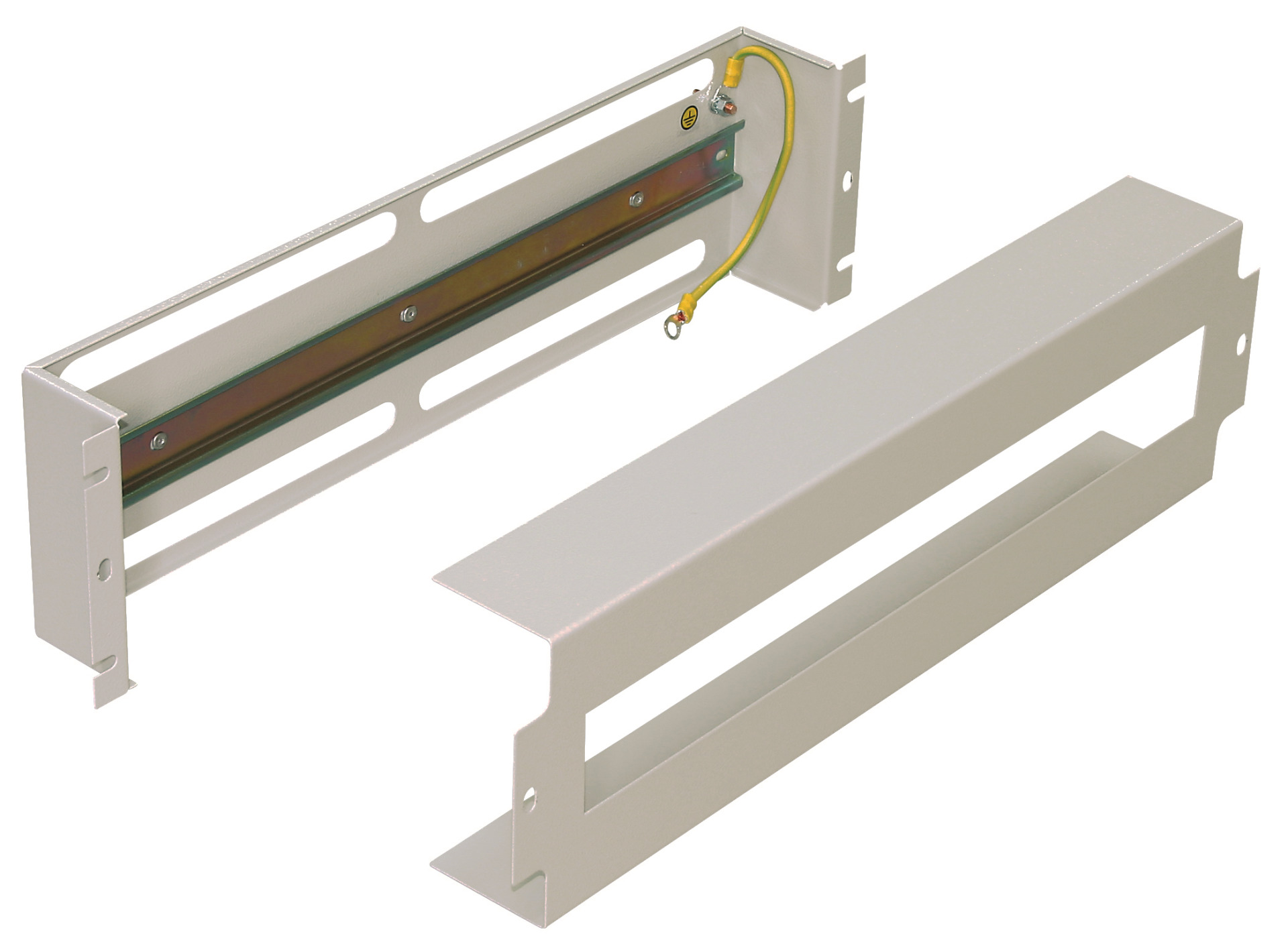 19" 3U Power Distribution/Circuit Braker Housing for 22 Modules 17.5 mm, RAL7035