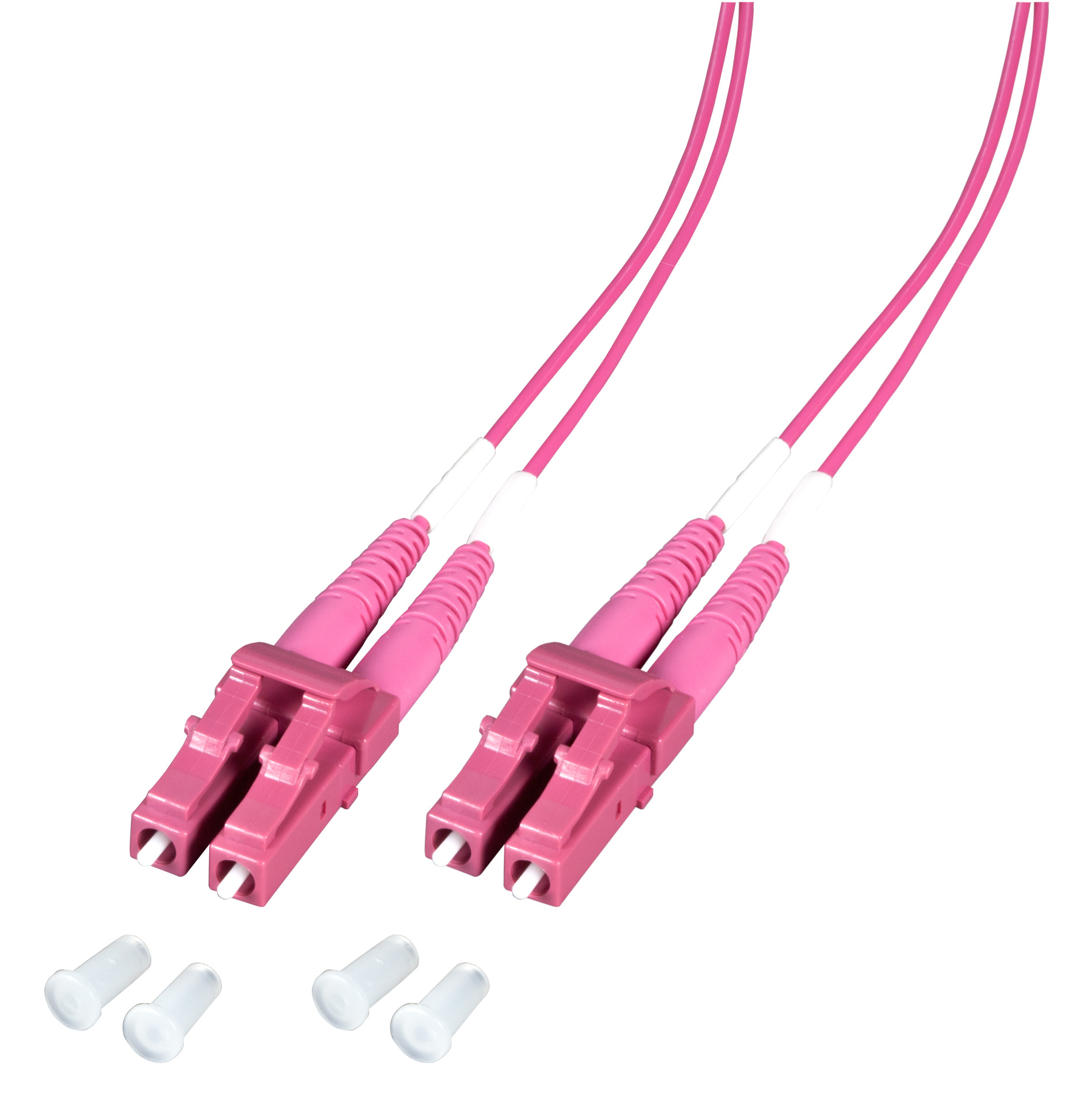 Duplex Jumper LC-LC 50/125µ, OM4, LSZH, erica violet, 1.2mm, 0.5m