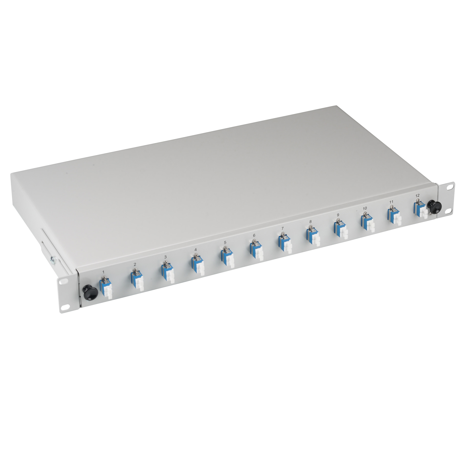 Bestückte Spleißbox ausziehbar LC OS2 48xPigtails / 24xDuplex-Kupplung