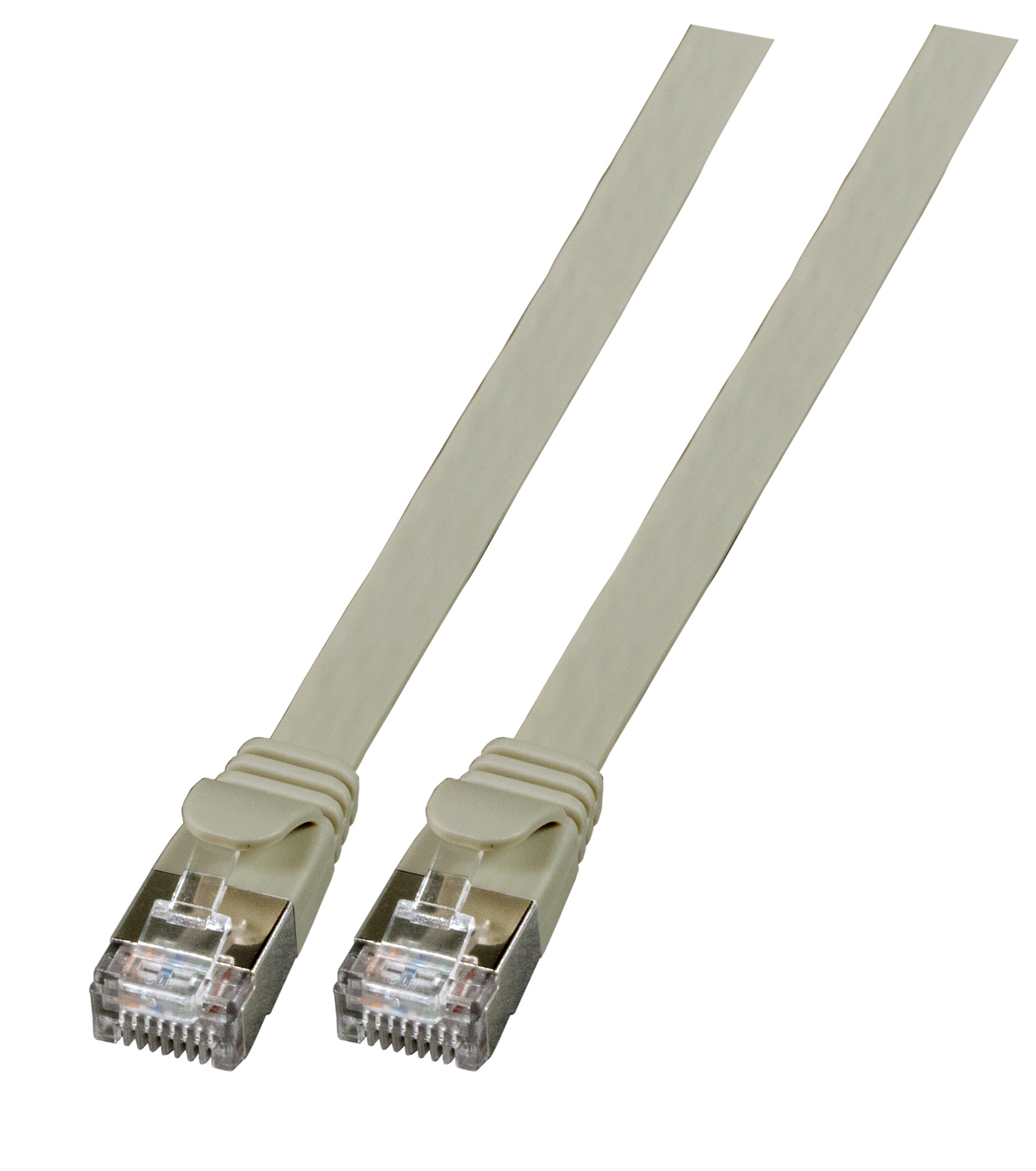 RJ45 Flachpatchkabel U/FTP, Cat.6A, PVC, 1m, grau