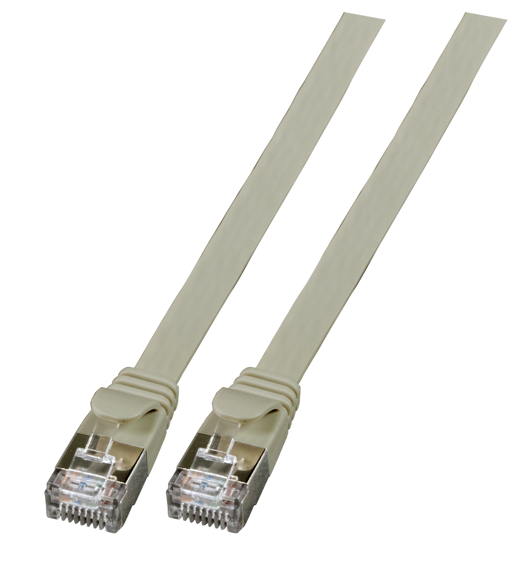 RJ45 Flat Patch Cord Cat.6A U/FTP PVC grey 0.15m