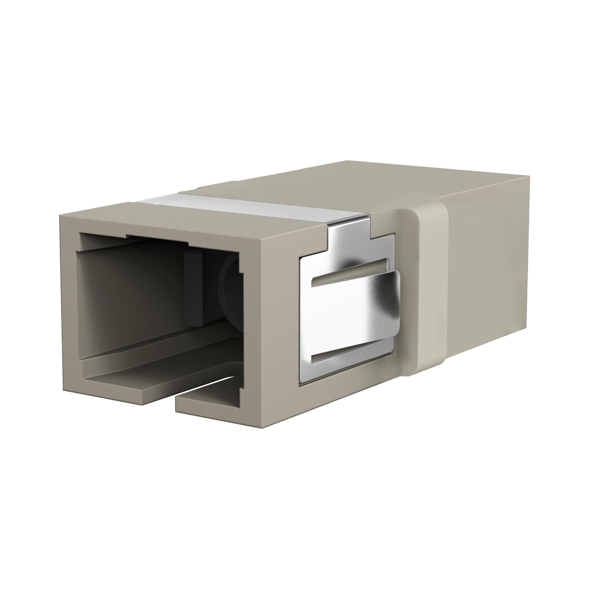 Kupplung SC Simplex OM1-2 beige flanschlos