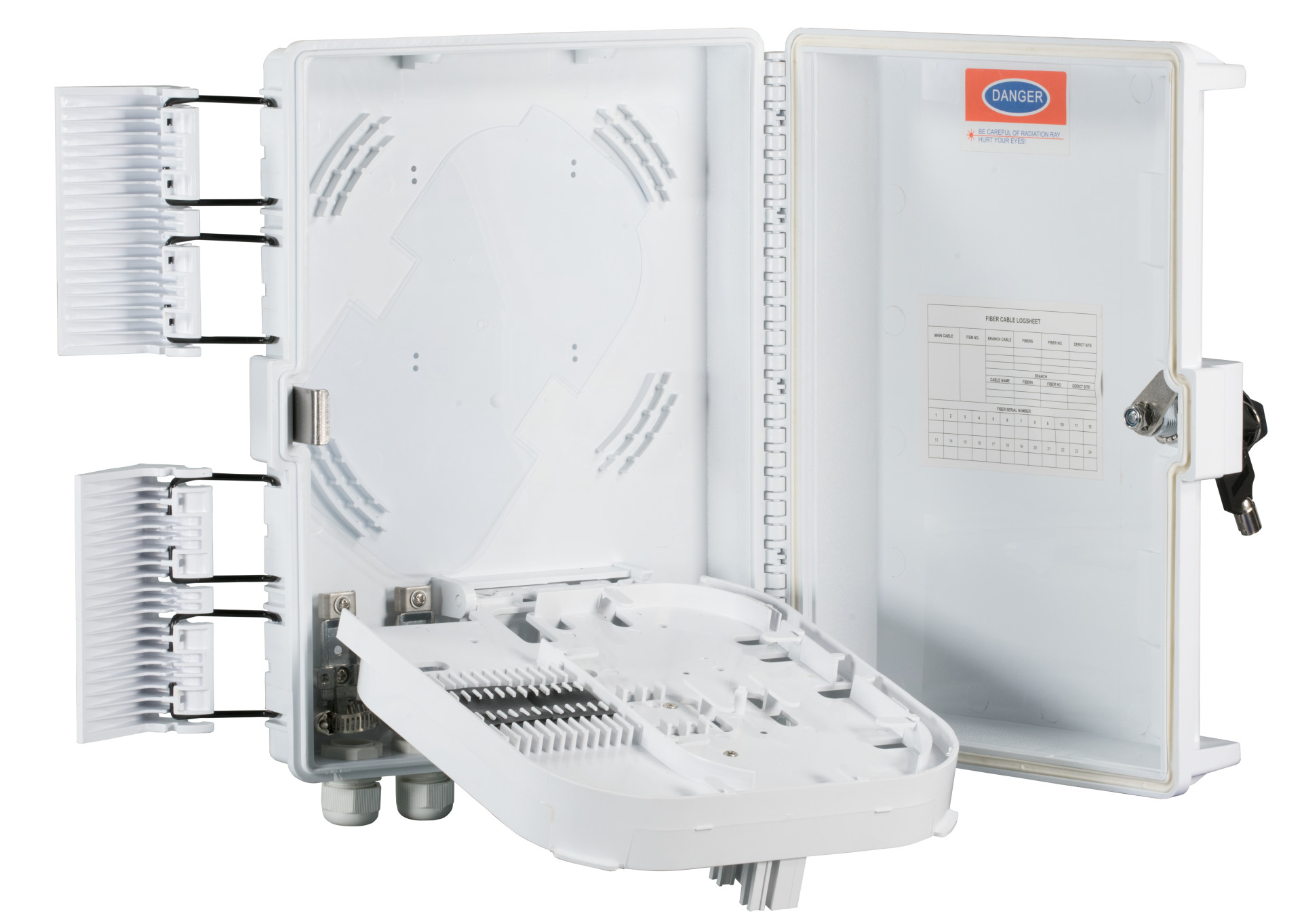 FTTH IP65 Connectionbox for 32fiber, 16adapter and Fiber overlength box