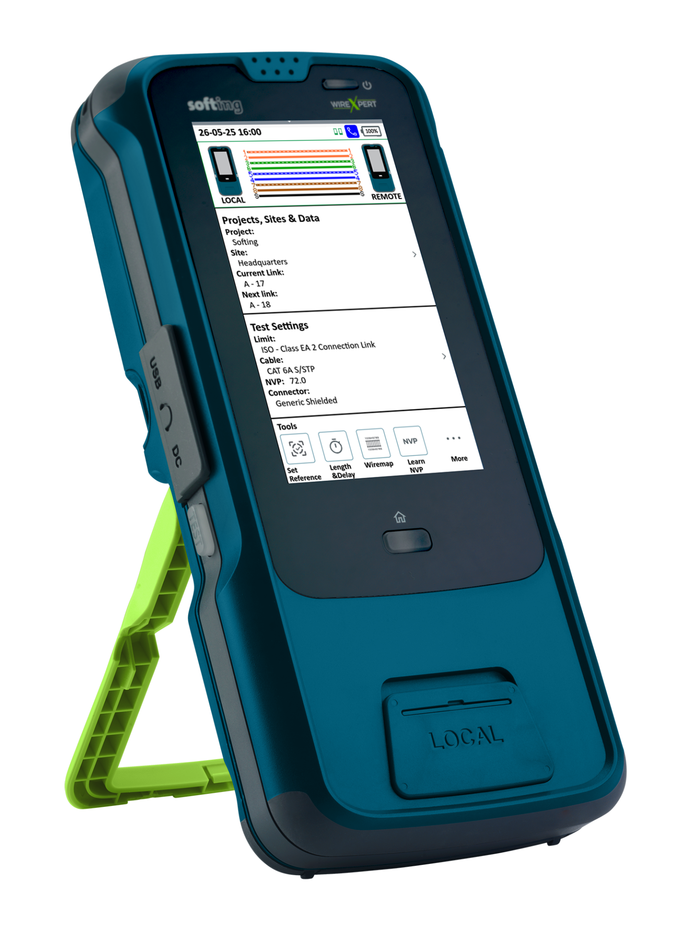 WireXpert MP C8 LAN Copper Cable Certifier, Class D to FA ,I, II, 3000 MHz