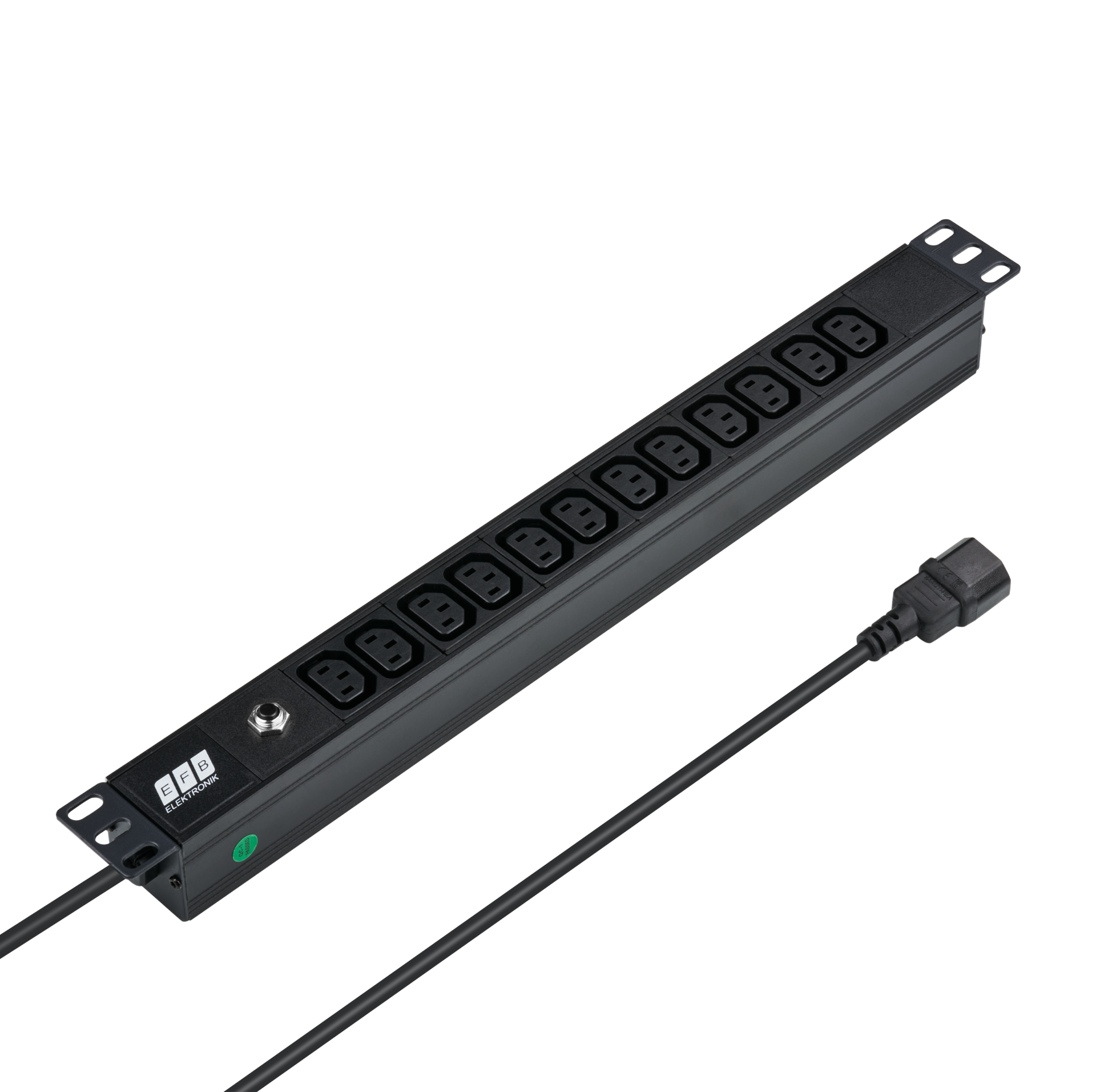 19“ 1HE Steckdosenleiste,12 x C13 ohne Schalter, Zuleitung C14