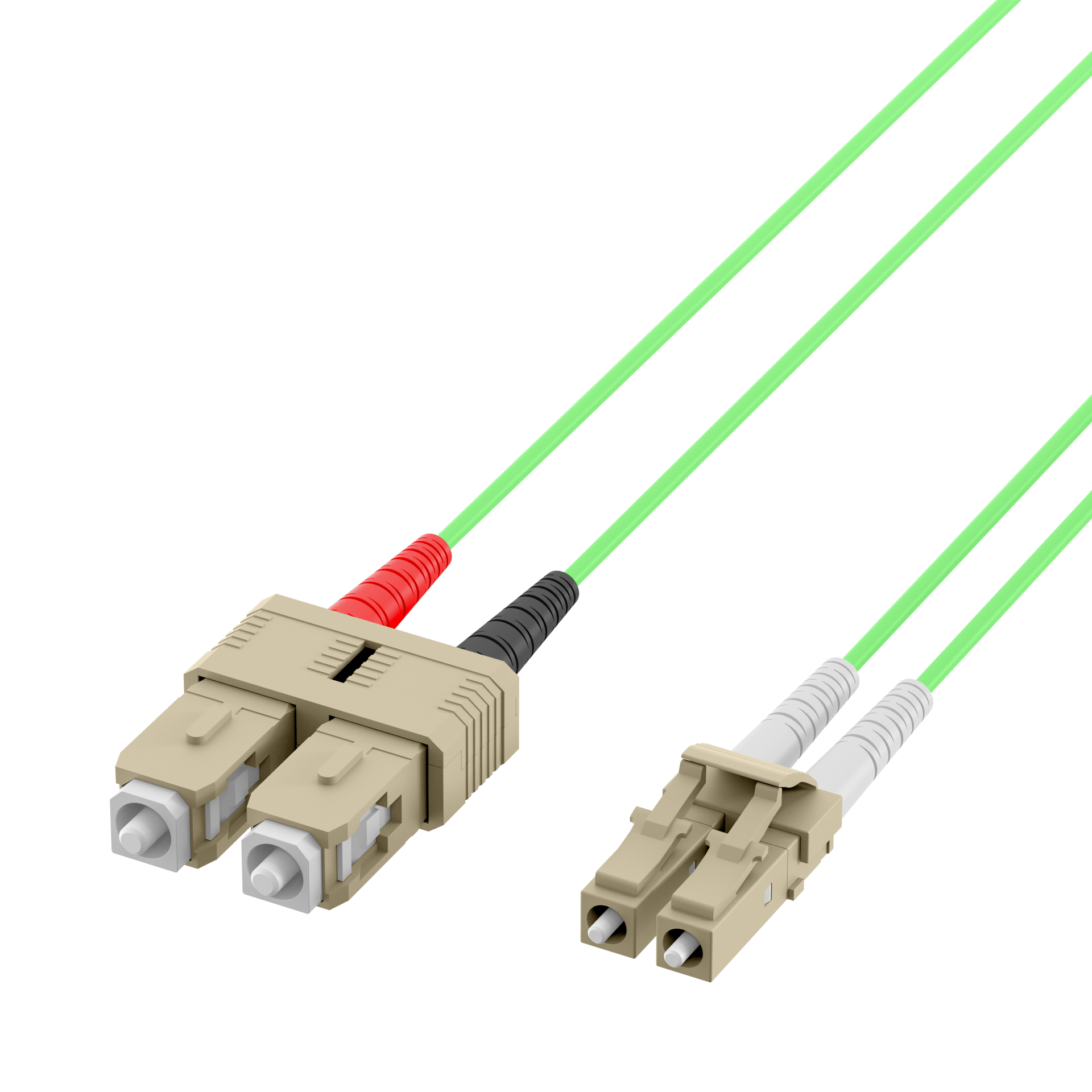 Duplex Patchkabel LC-SC OM5 0,5m LSZH 2mm limettengrün