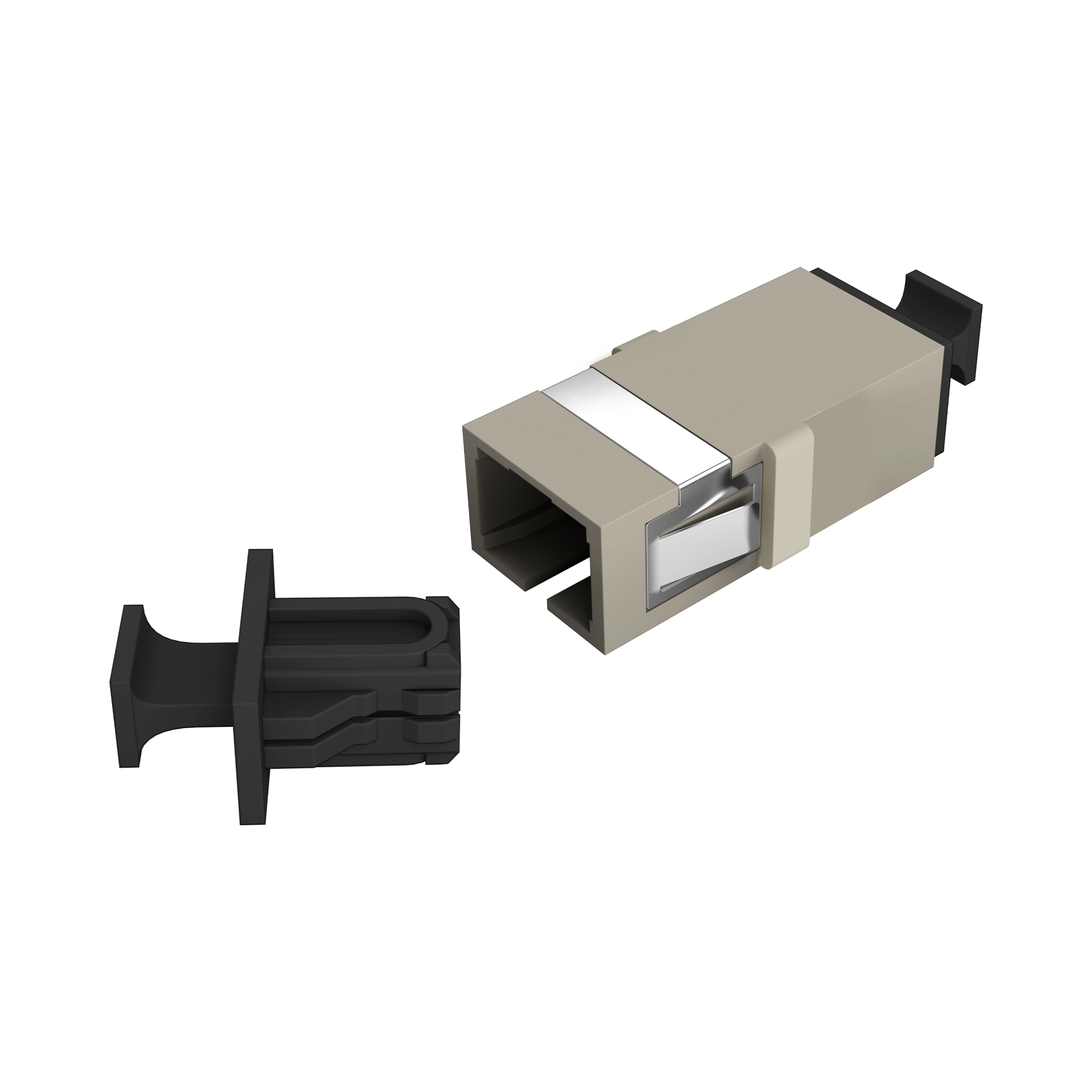 Kupplung SC Simplex OM1-2 beige flanschlos