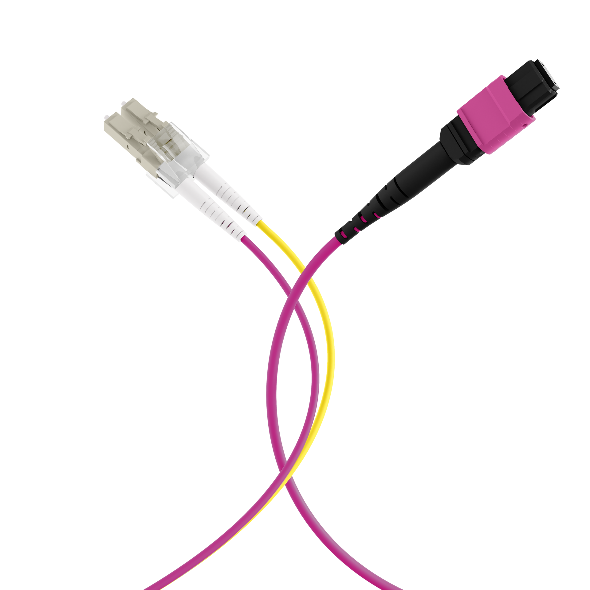 MTP®(F)-LC Trunkkabel OM4 8 Fasern Typ B LSZH erika-violett 3m