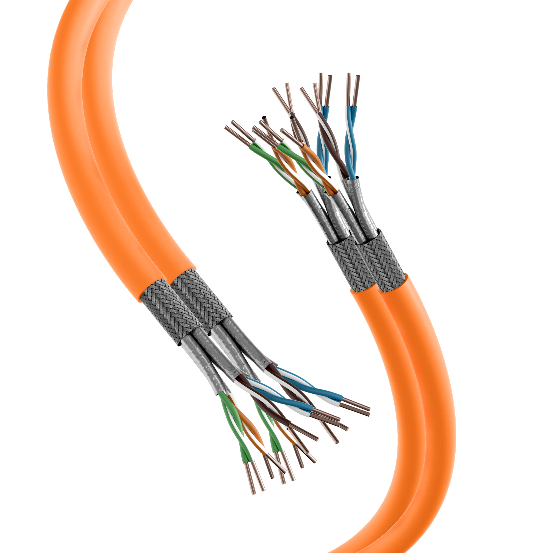 INFRALAN Cat.7 1000 AWG23 S/FTP 2x4P CPR Cca orange 100m