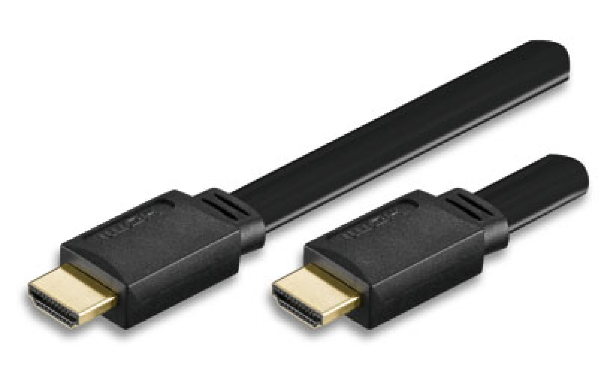 High Speed HDMI with Ethernet Kabel, Flachkabel, schwarz, 10m