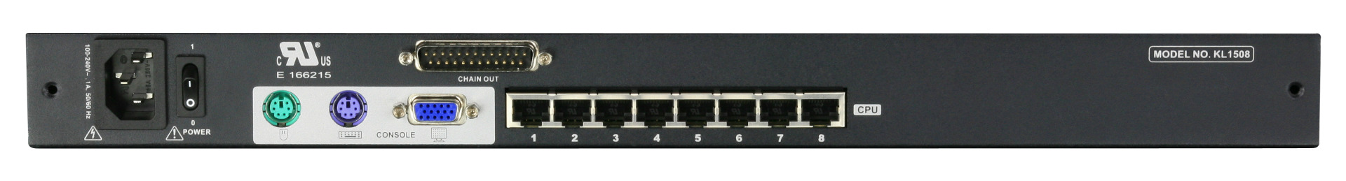 8-Port KVM Switch Cat.5 + Konsole 19"/1HE mit 19" LCD