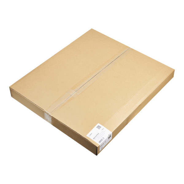 Rectangular cardboard packaging for 19-inch rack housing with label with “Box 2” label and adhesive tape closure Rectangular cardboard packaging for 19-inch rack housing with label with “Box 2” label and adhesive tape closure