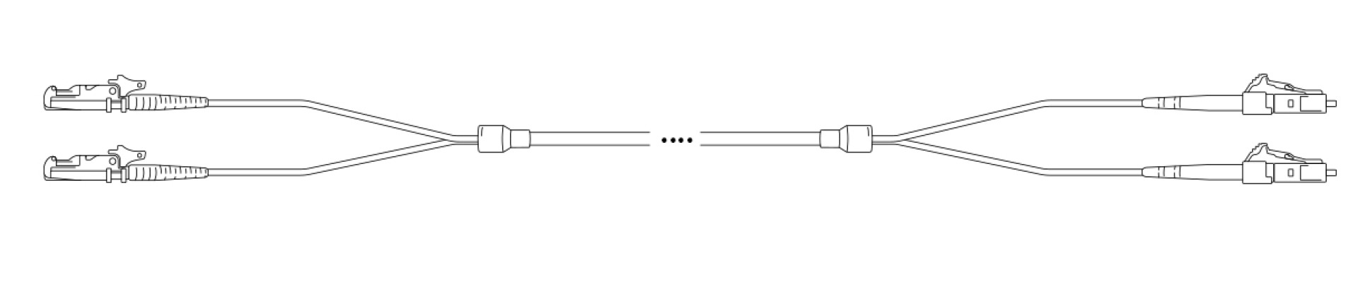 Breakout I-V(ZN) HH OS2 9/125µm E2000®-APC/LC 12E 1,0m